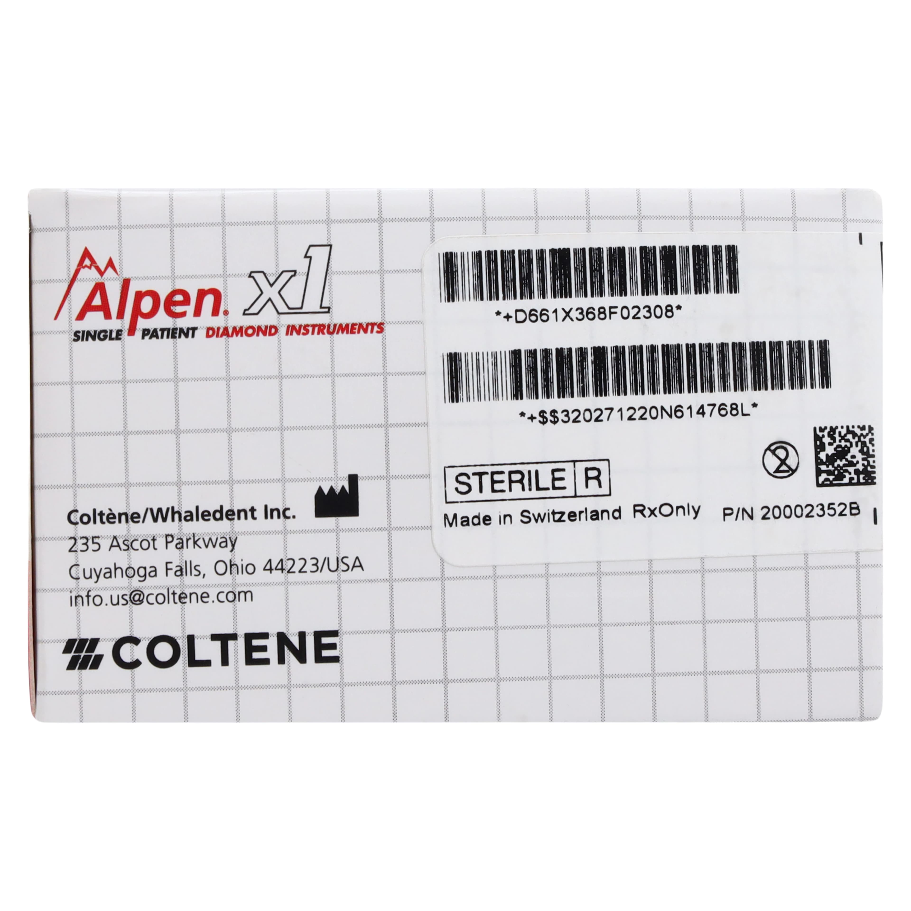 Alpen x1 Single-Use Diamond Bur, FG #368 Football, 2.3mm, Fine, Red, 25/Pkg, X368F023 thumbnail 7