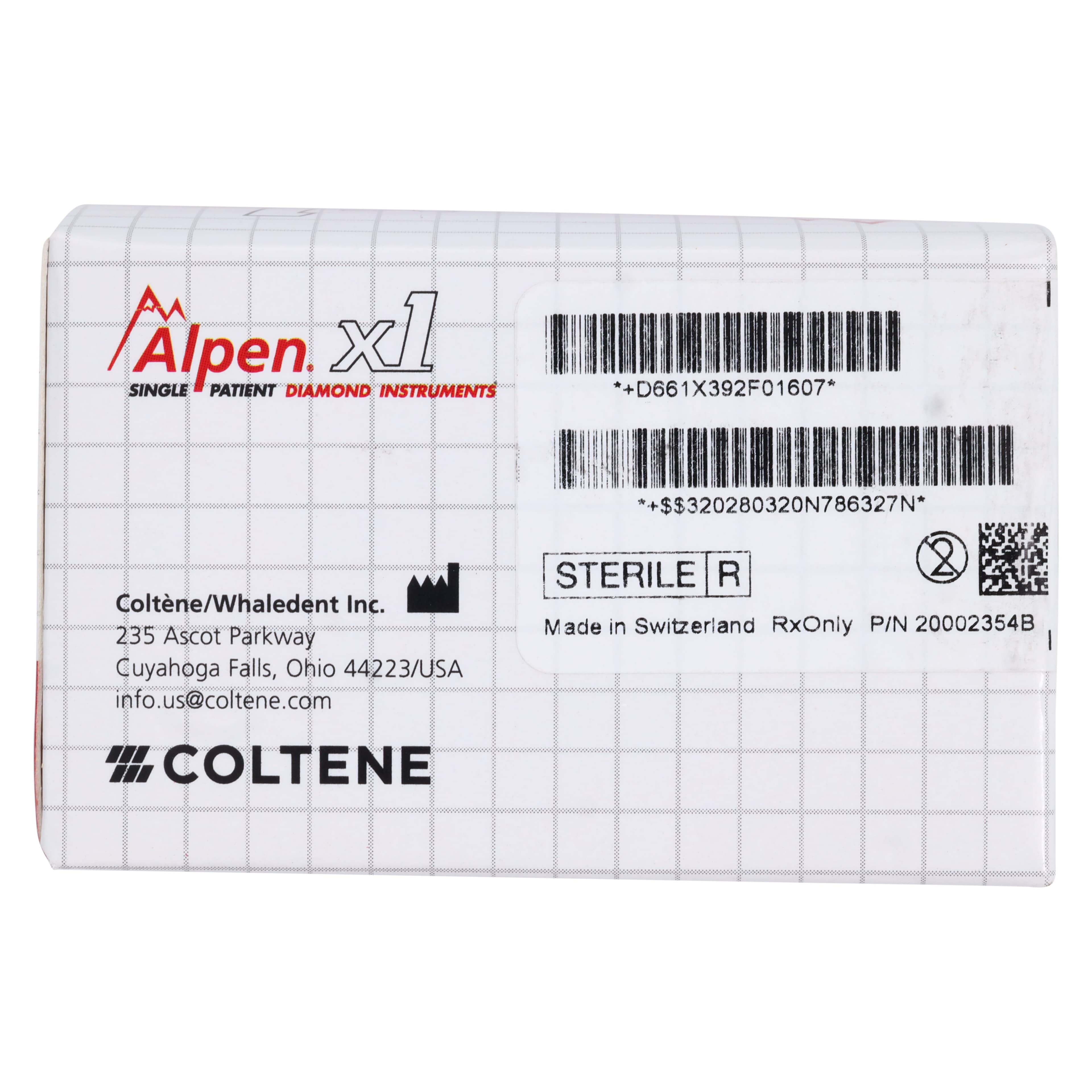 Alpen x1 Single-Use Diamond Bur, FG, #392-016F, Interproximal, Fine, Red, 1.6 mm, 25/Pk, X392F016 thumbnail 7