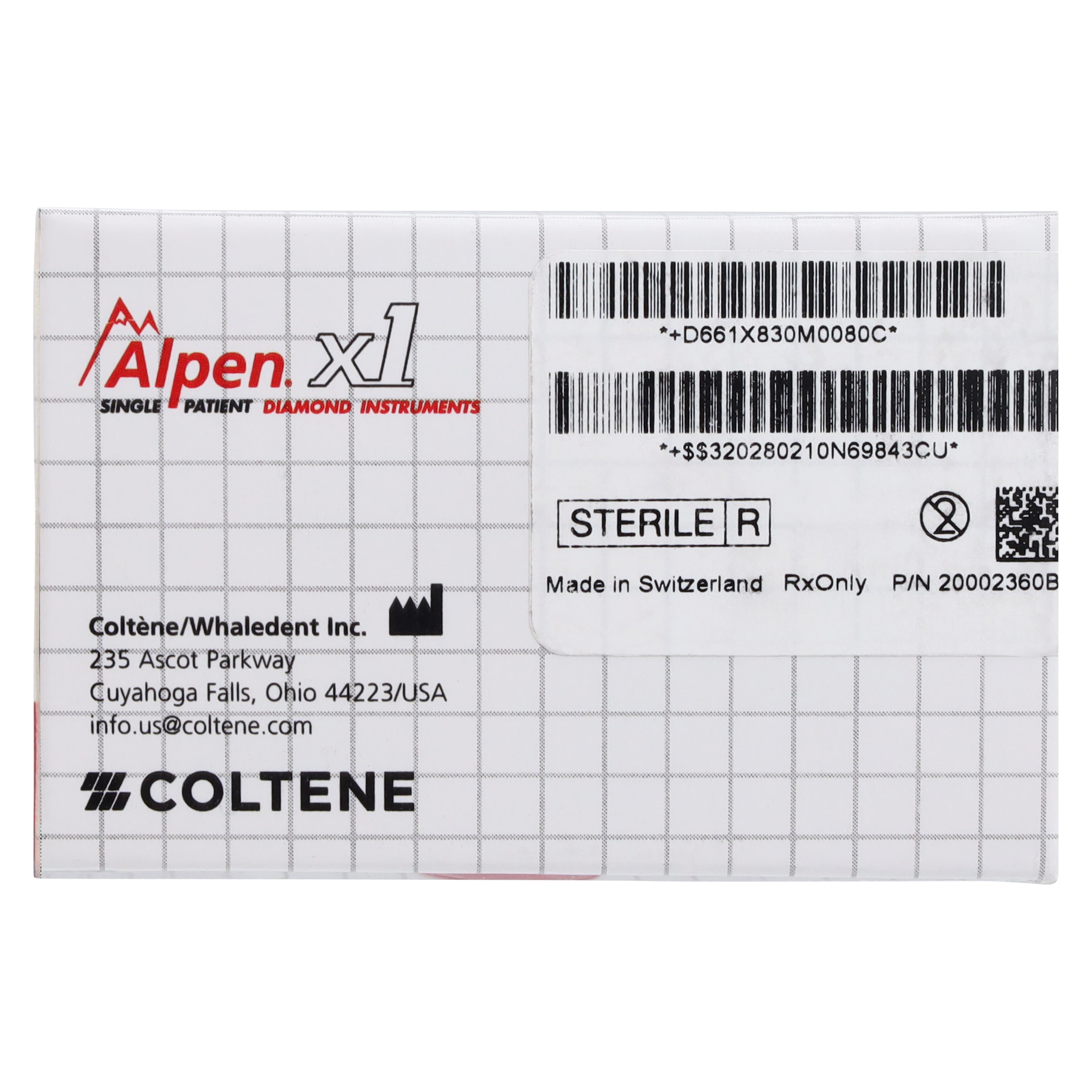 Alpen x1 Single-Use Diamond Bur, FG, Pear #830-008M, Medium Grit, Gray, 25/Pk, X830M008 thumbnail 7
