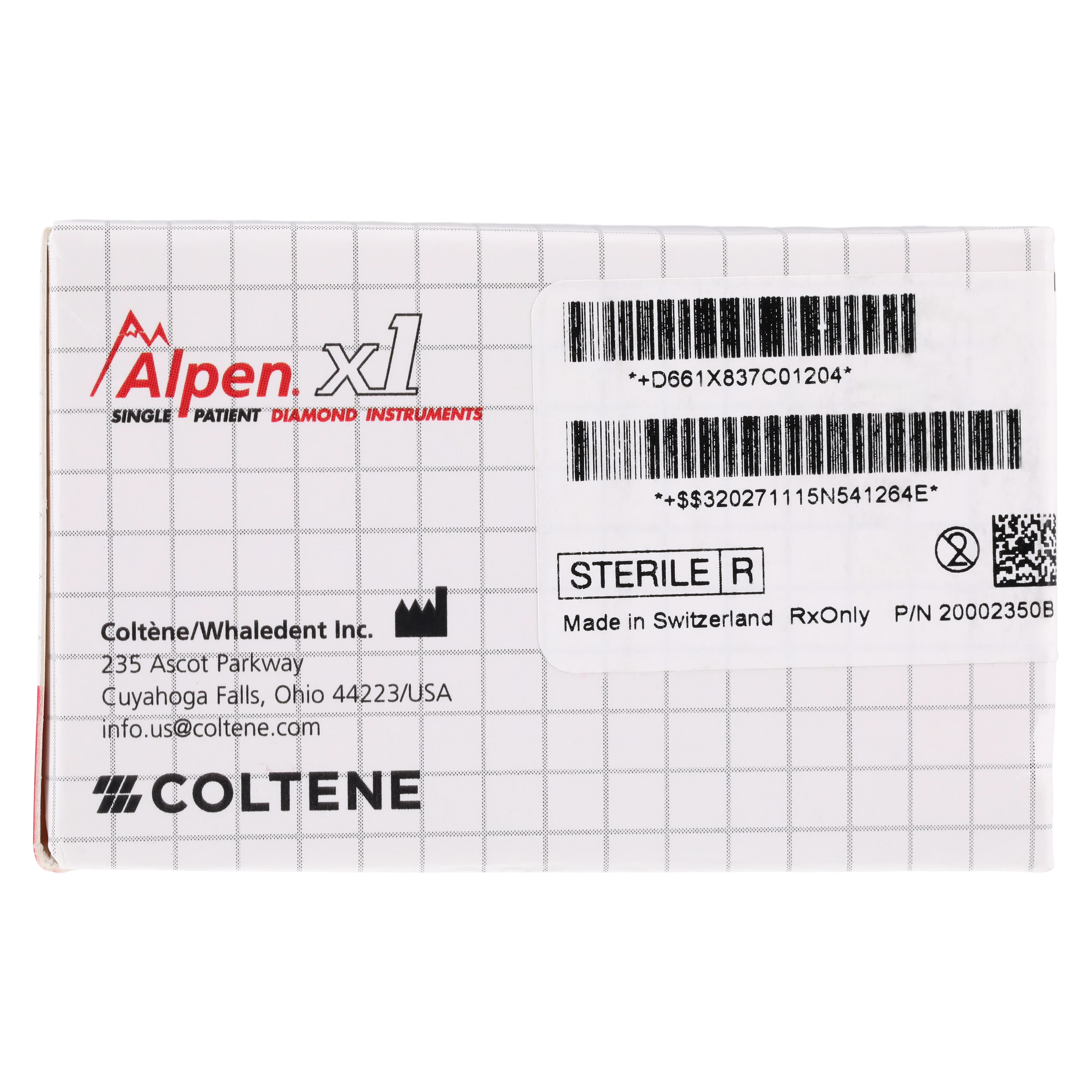 Alpen X1 Diamond Single-Use Bur, FG, #837-012C, Cylinder Flat End, Coarse, Green, 1.2 mm, 25/Pk, X837C012 thumbnail 7