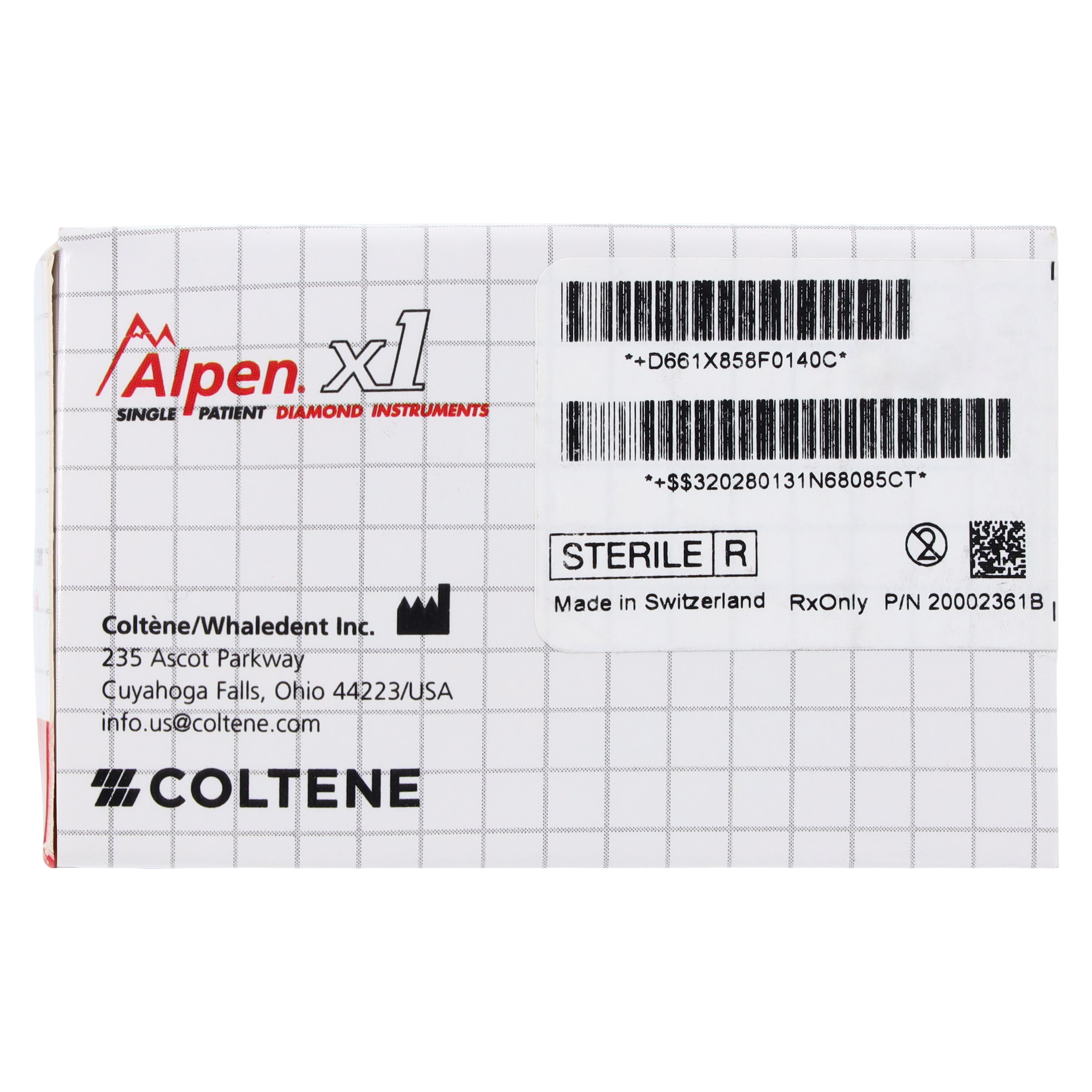 Alpen X1 Diamond Single-Use Burs, FG, #858-014F, Cone Pointed End, Fine, Red, 1.4 mm, 25/Pk, X858F014 thumbnail 5