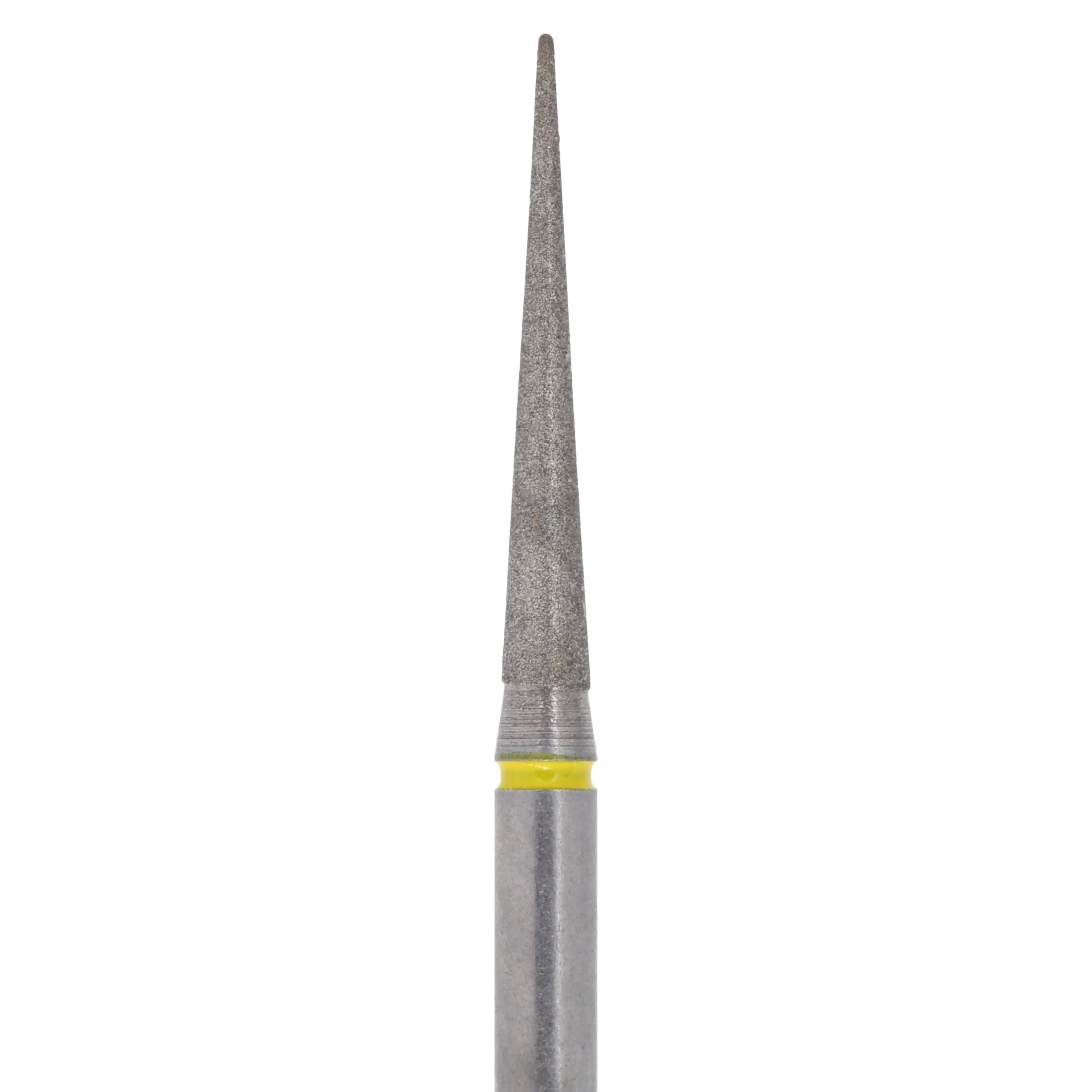 Alpen X1 Diamond Single-Use Bur, FG, #859-014EF, Cone Pointed End, Extra-Fine, Yellow, 1.4 mm, 25/Pk, X859EF014 thumbnail 2