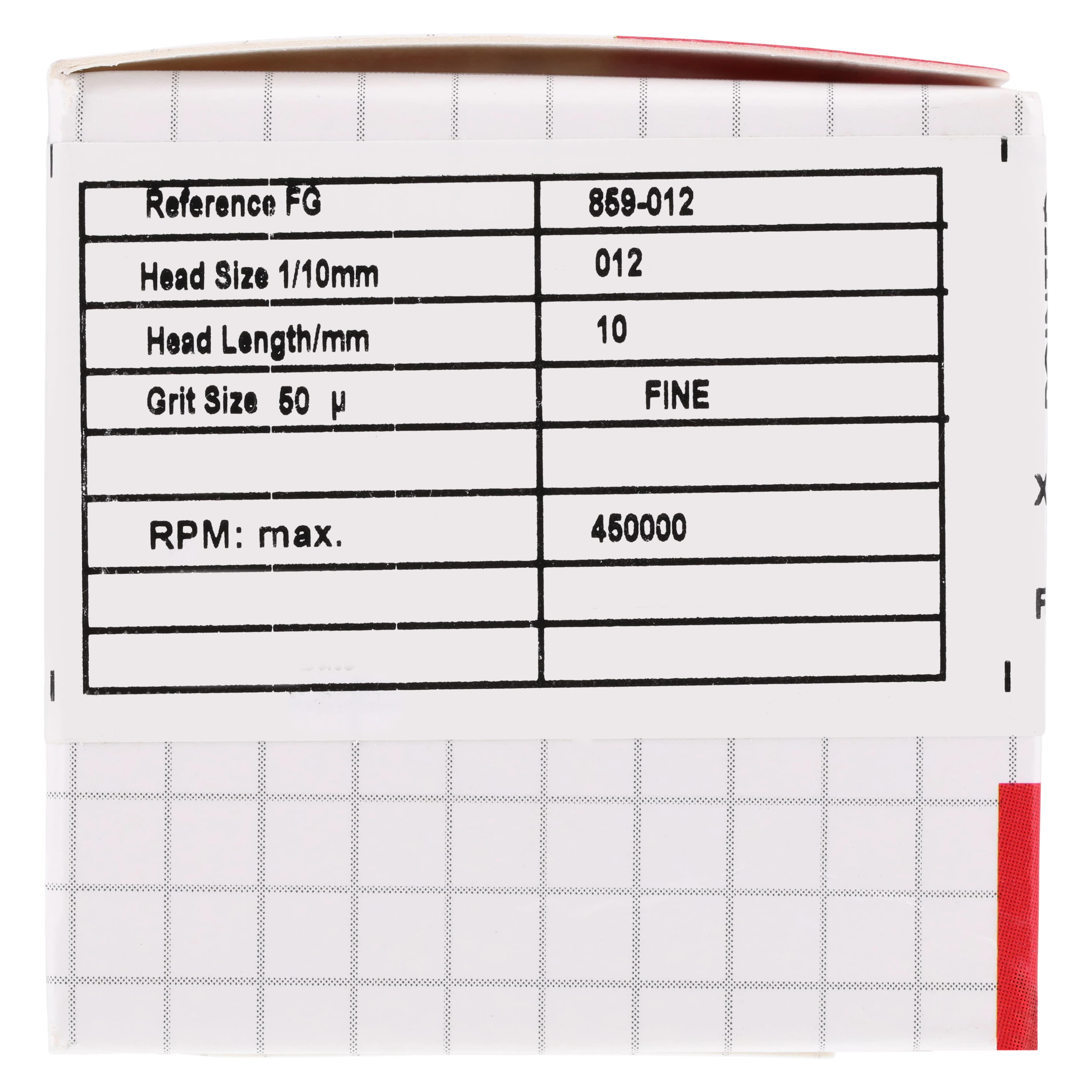 Alpen x1 Sterile Single-Use Diamond Bur, FG, #859-012F, Pointed Cone, Fine, Red, 1.2 mm, 25/Pk, X859F012 thumbnail 6