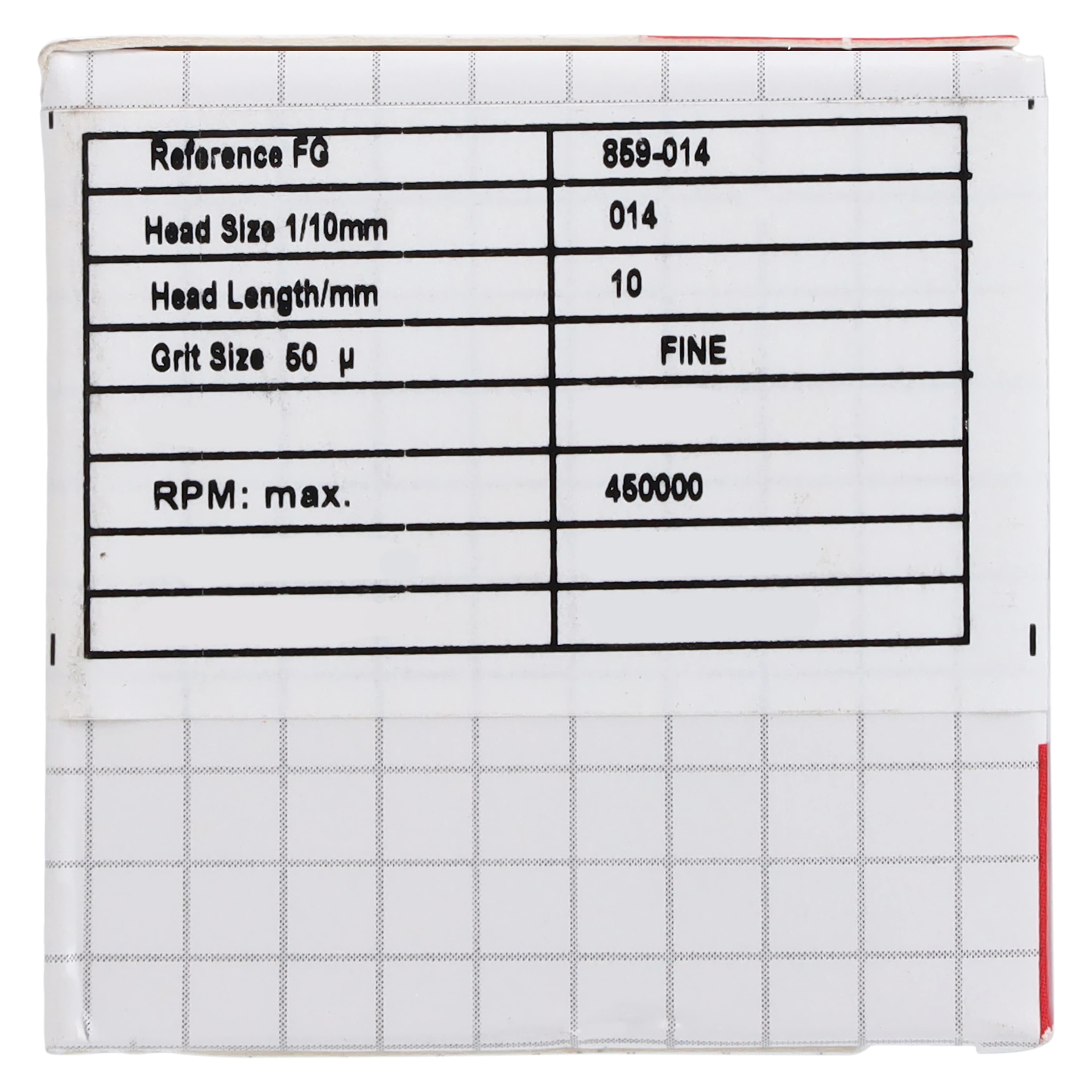 Alpen X1 Single-Use Diamond Bur, FG, #859-014F, Pointed Cone, Fine, Red, 1.4 mm, 25/Pk, X859F014 thumbnail 6