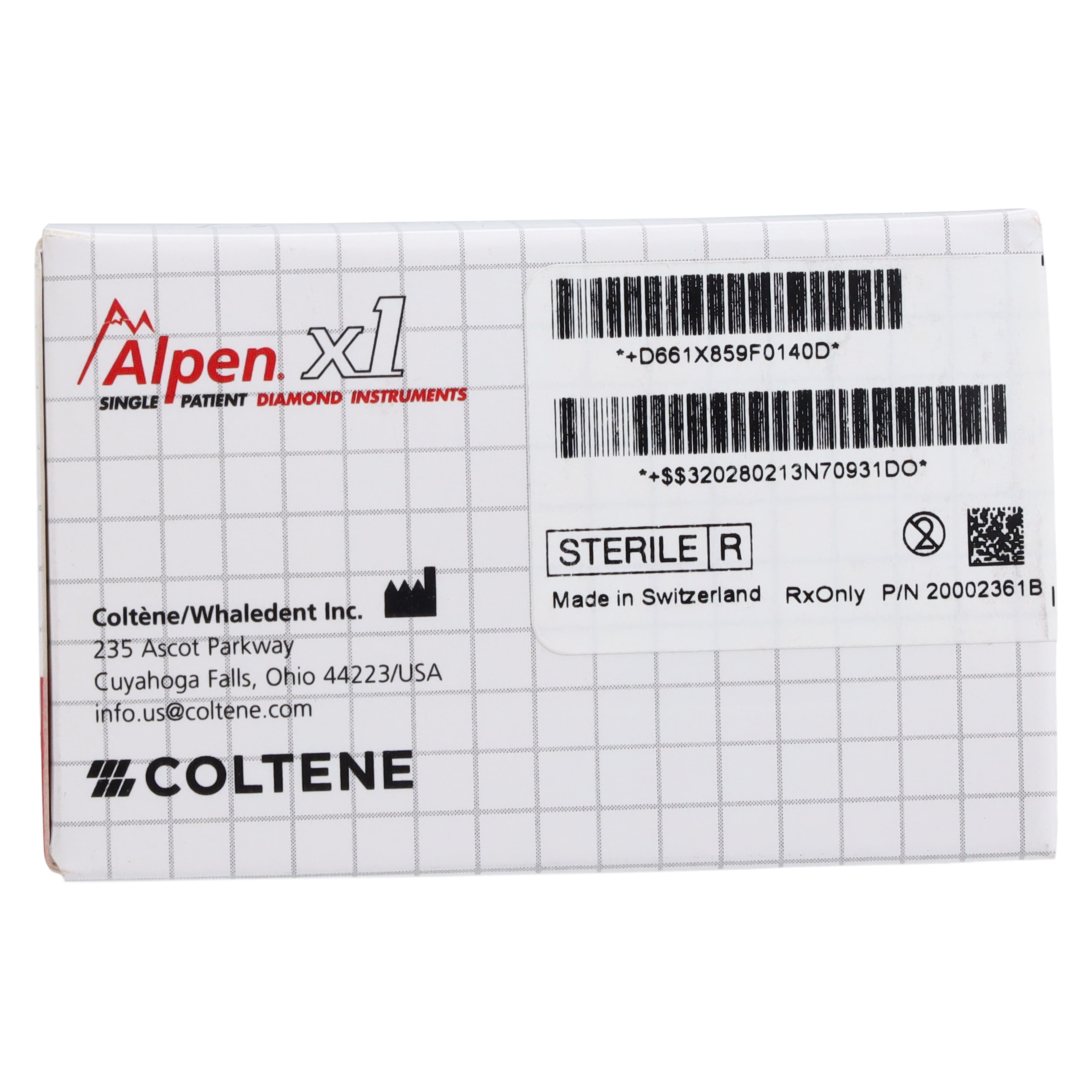 Alpen X1 Single-Use Diamond Bur, FG, #859-014F, Pointed Cone, Fine, Red, 1.4 mm, 25/Pk, X859F014 thumbnail 7