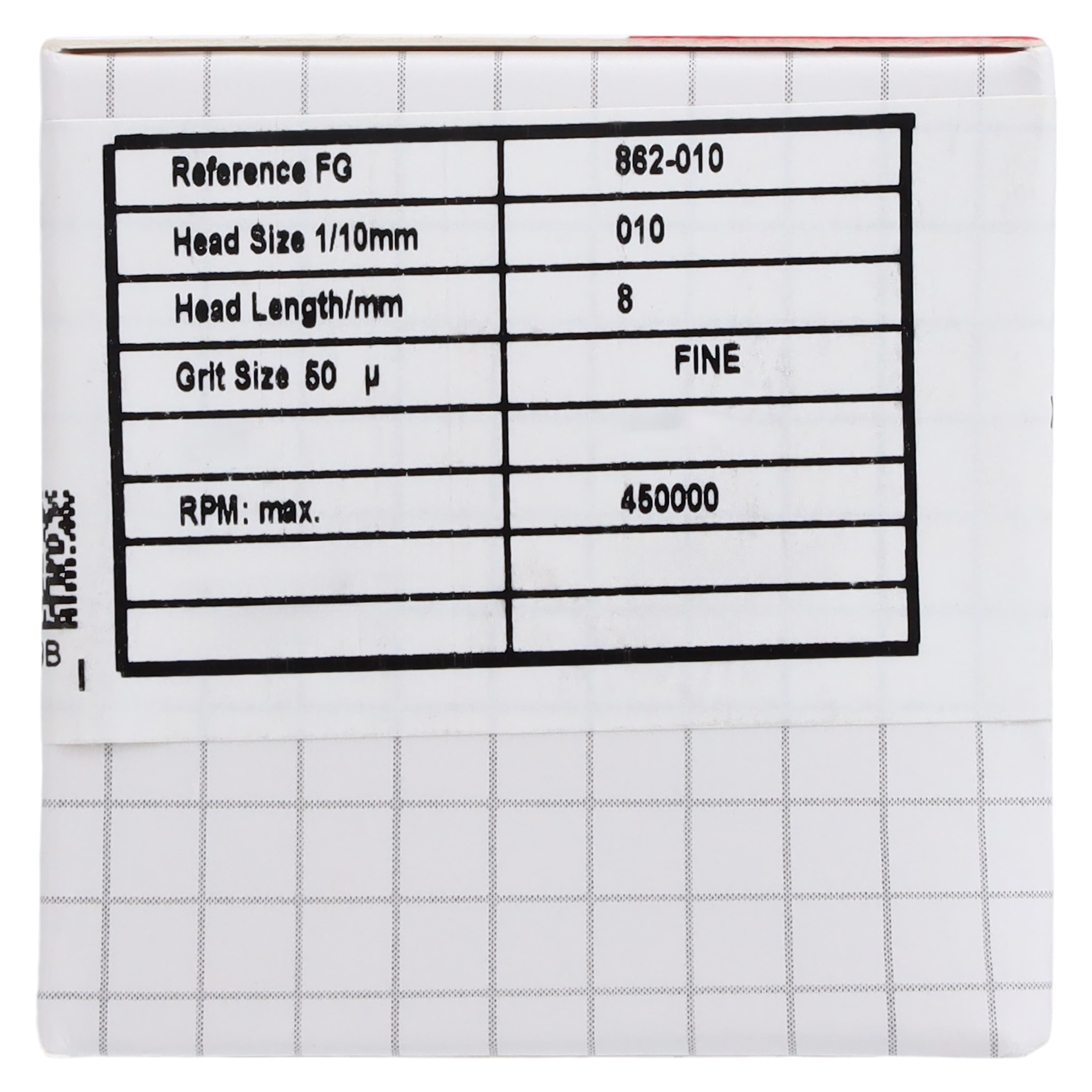 Alpen x1 Single-Use Diamond Bur, FG, Flame #862, Fine Grit, 1.0 mm Diameter, 8.0 mm Length, Red, 25/Pkg, X862F010 thumbnail 6
