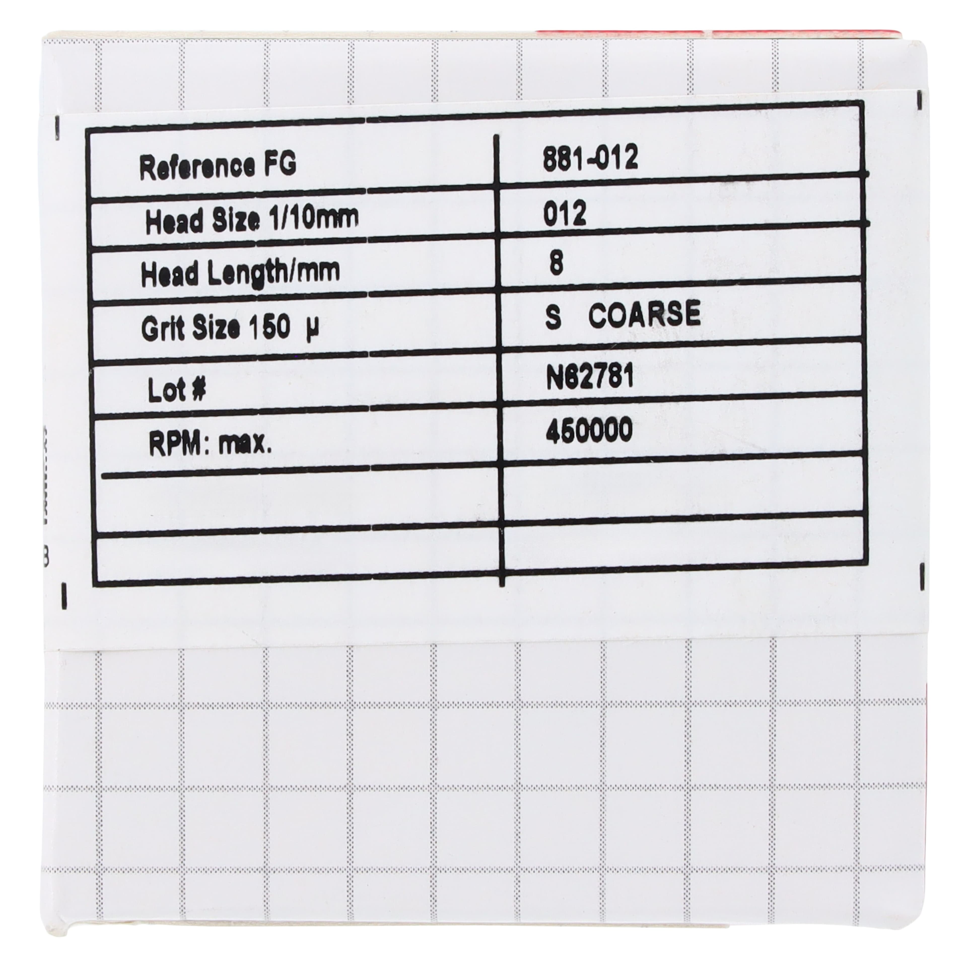Alpen x1 Single Use Diamond Bur, FG, Round End Cylinder #881-012, Super Coarse, Black, 1.2 mm Diameter, 8.0 mm Length, 25/Pkg thumbnail 6