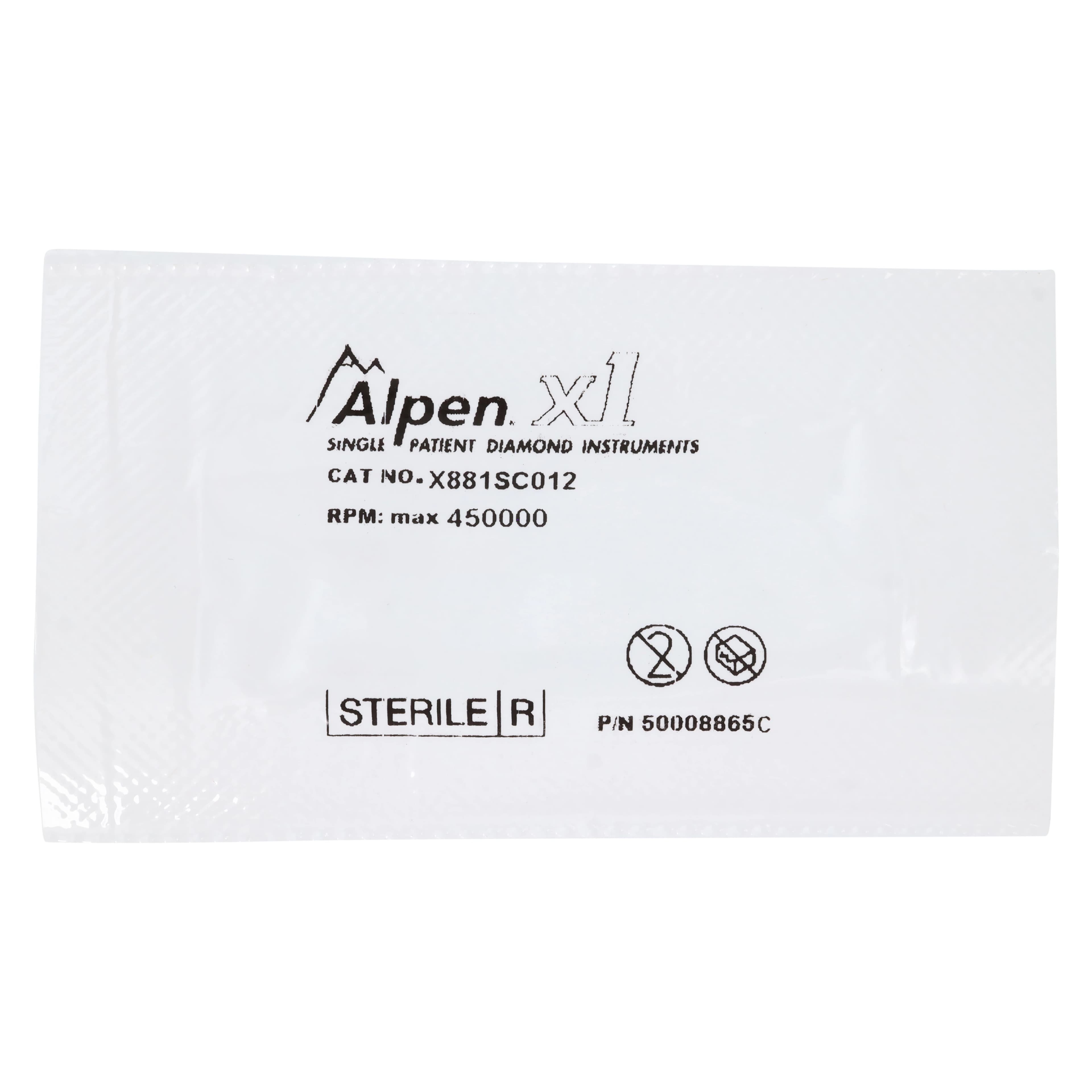 Alpen x1 Single Use Diamond Bur, FG, Round End Cylinder #881-012, Super Coarse, Black, 1.2 mm Diameter, 8.0 mm Length, 25/Pkg thumbnail 8