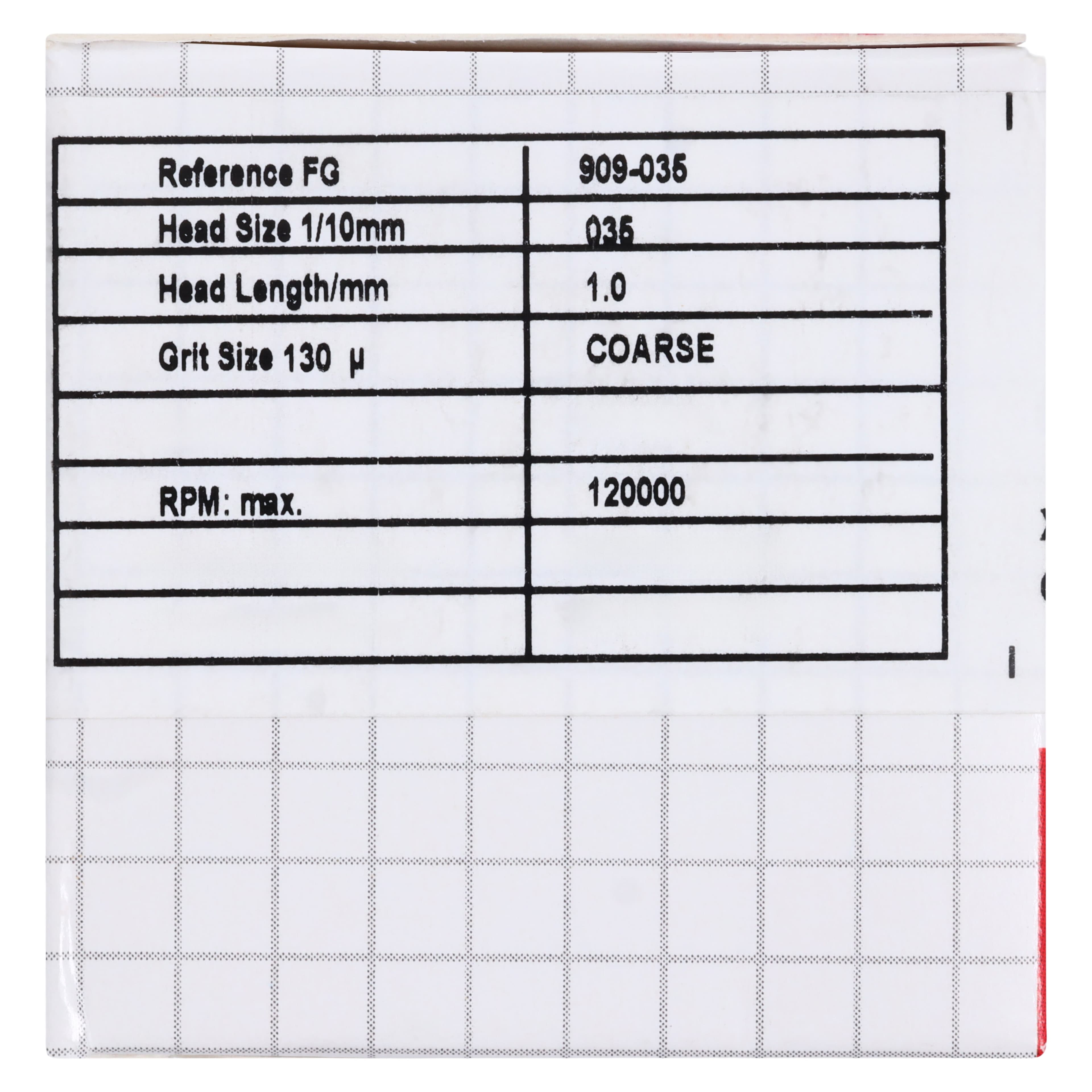 Alpen x1 Single Use Diamond Bur, FG, Round Wheel #909-035C, Coarse, Green, 3.5 mm, 25/Pk thumbnail 5
