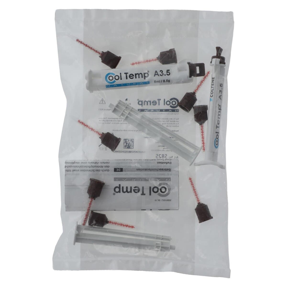 Cool Temp Natural A3.5 Automix Temporary Crown & Bridge Material, 5 mL Syringe Refill, 2 Syringes with Mixing Tips, 5825 thumbnail 2