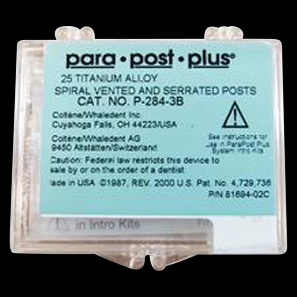 ParaPost Plus Titanium Endodontic Posts, Size 3, .036" (0.90mm), Brown, 25/Pk, P284-3B - ParaPost Plus Titanium P284-3B Brown 25/Pk - Image 1