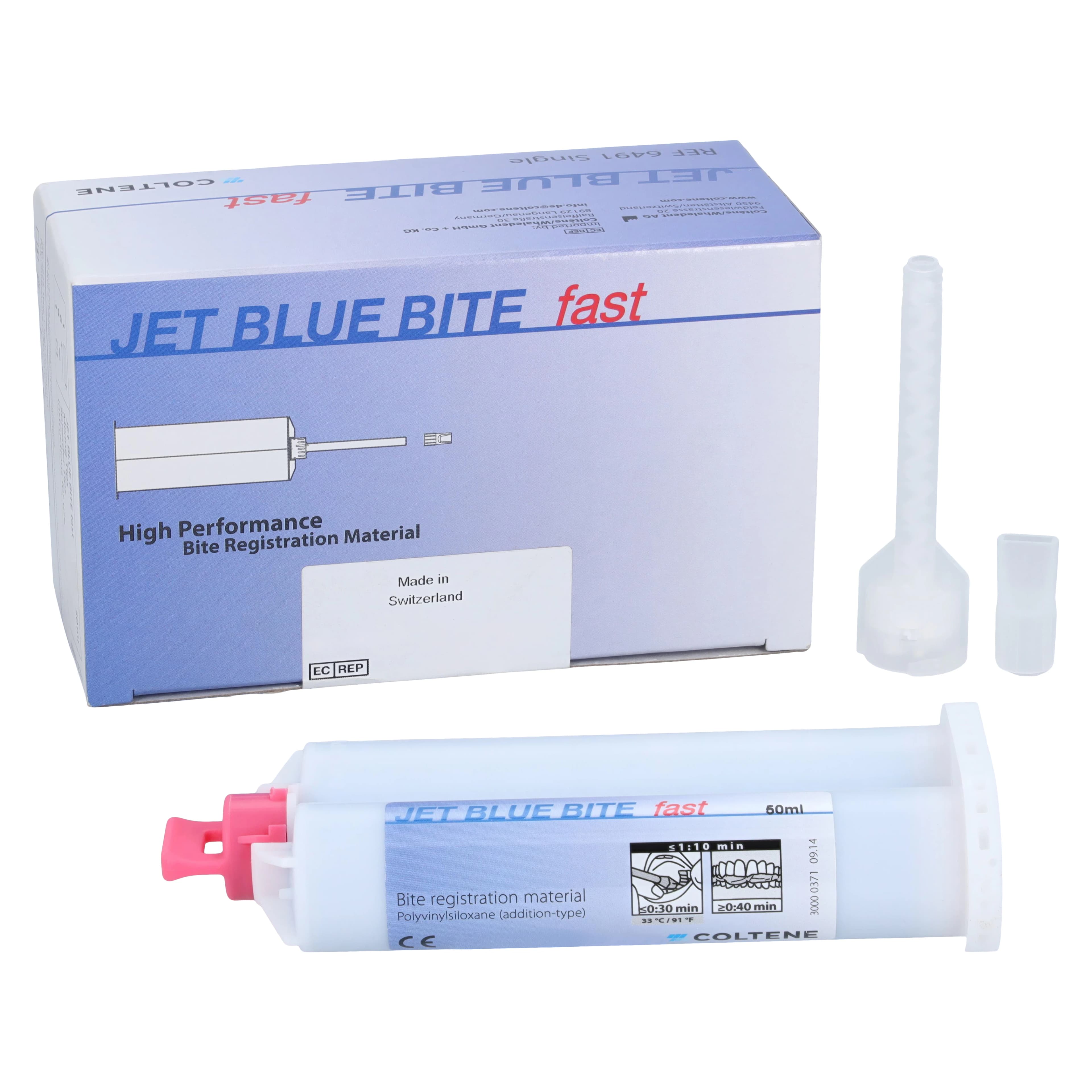 Jet Blue Bite Fast Set Vinylpolysiloxane Bite Registration Material, 50 mL Single Pack, C6491 - Jet Blue Bite Bite Registration Vinylpolysiloxane Fast Set 50 mL Single Pack - Image 1