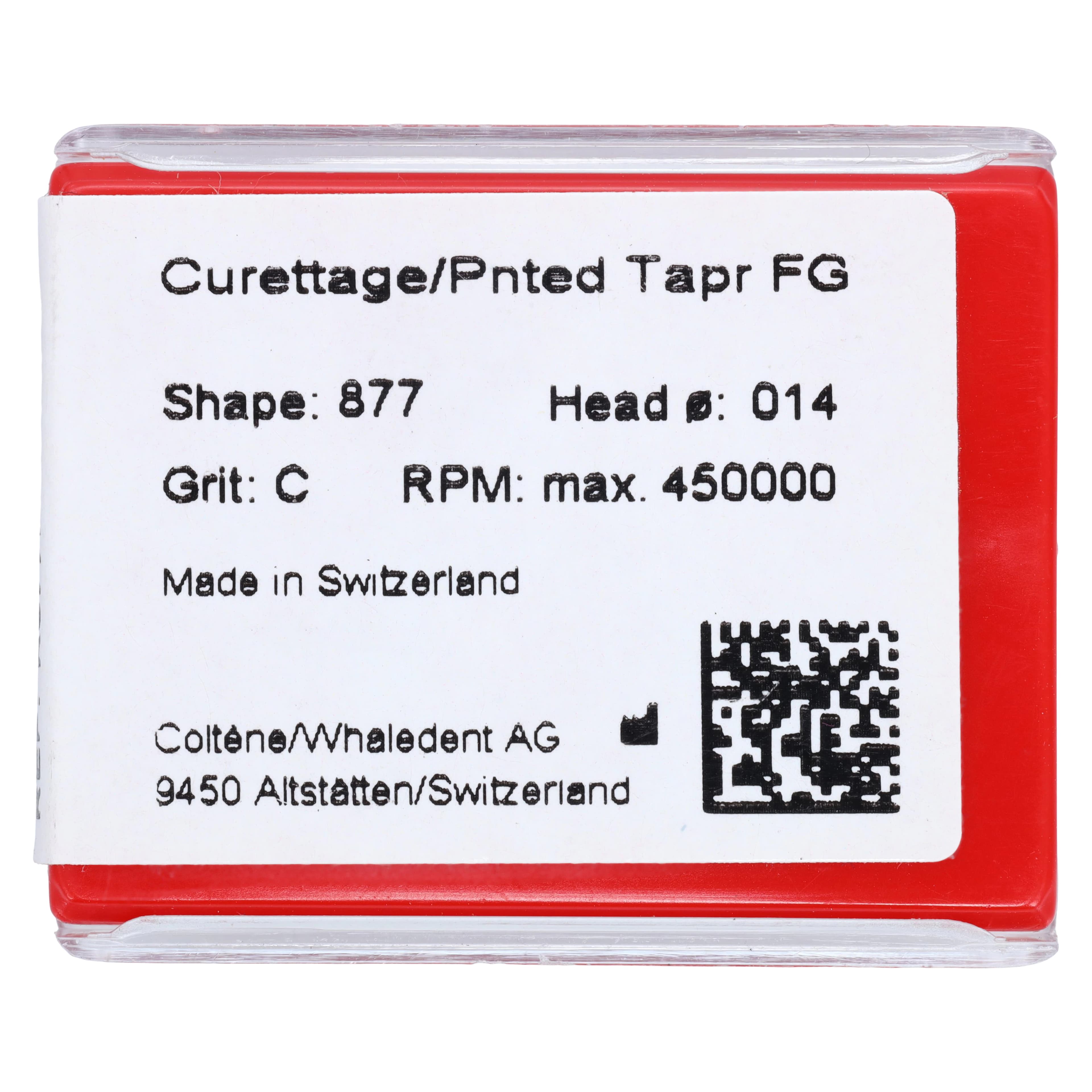 Alpen FG #877K.014 Coarse Grit Curettage/Pointed Taper Diamond Bur, 5/Pk thumbnail 2