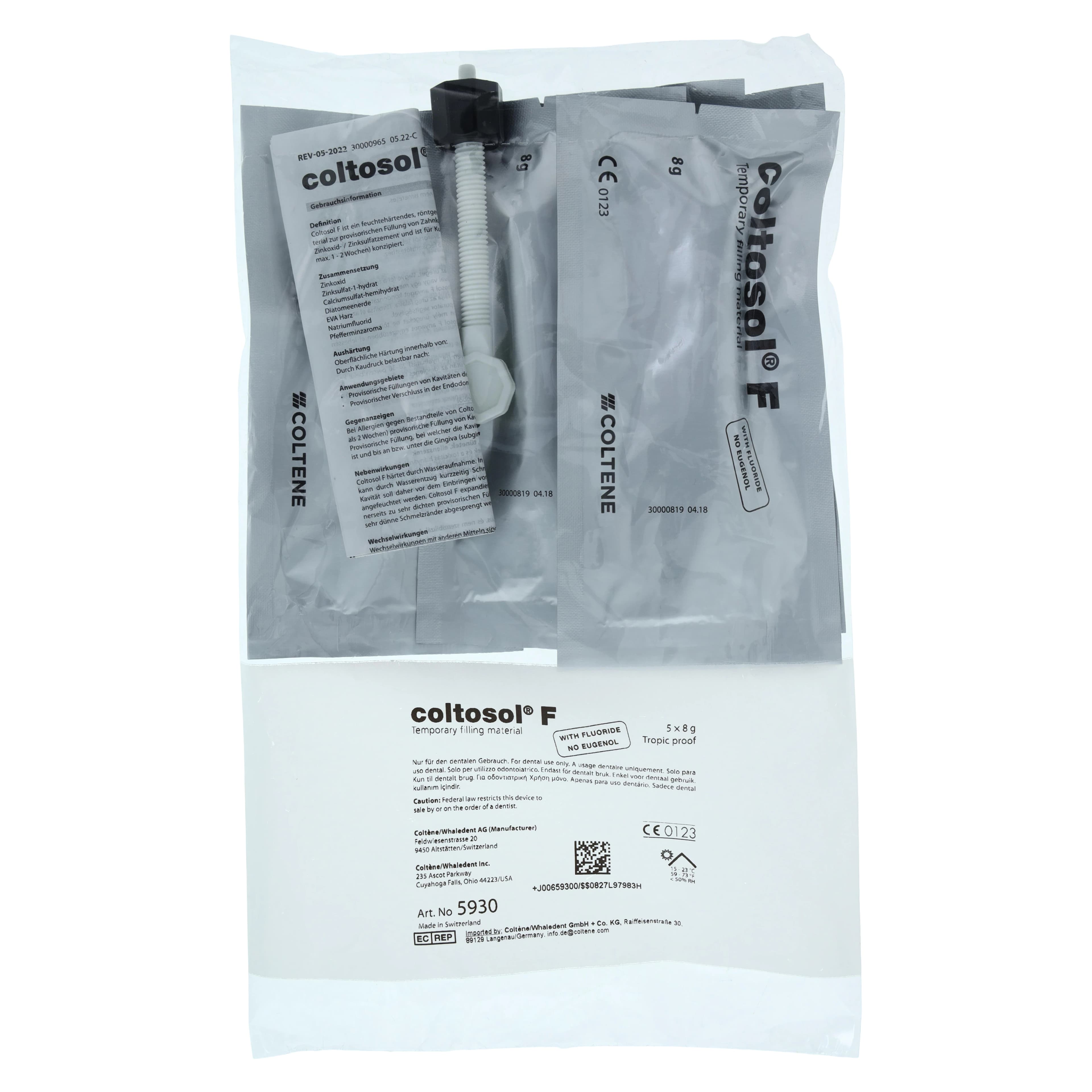Coltosol F Non-Eugenol Temporary Filling Material, 8 g Syringe/Cartridge with Reusable Spindle, Universal White, 5/Pkg, 5930 thumbnail 5