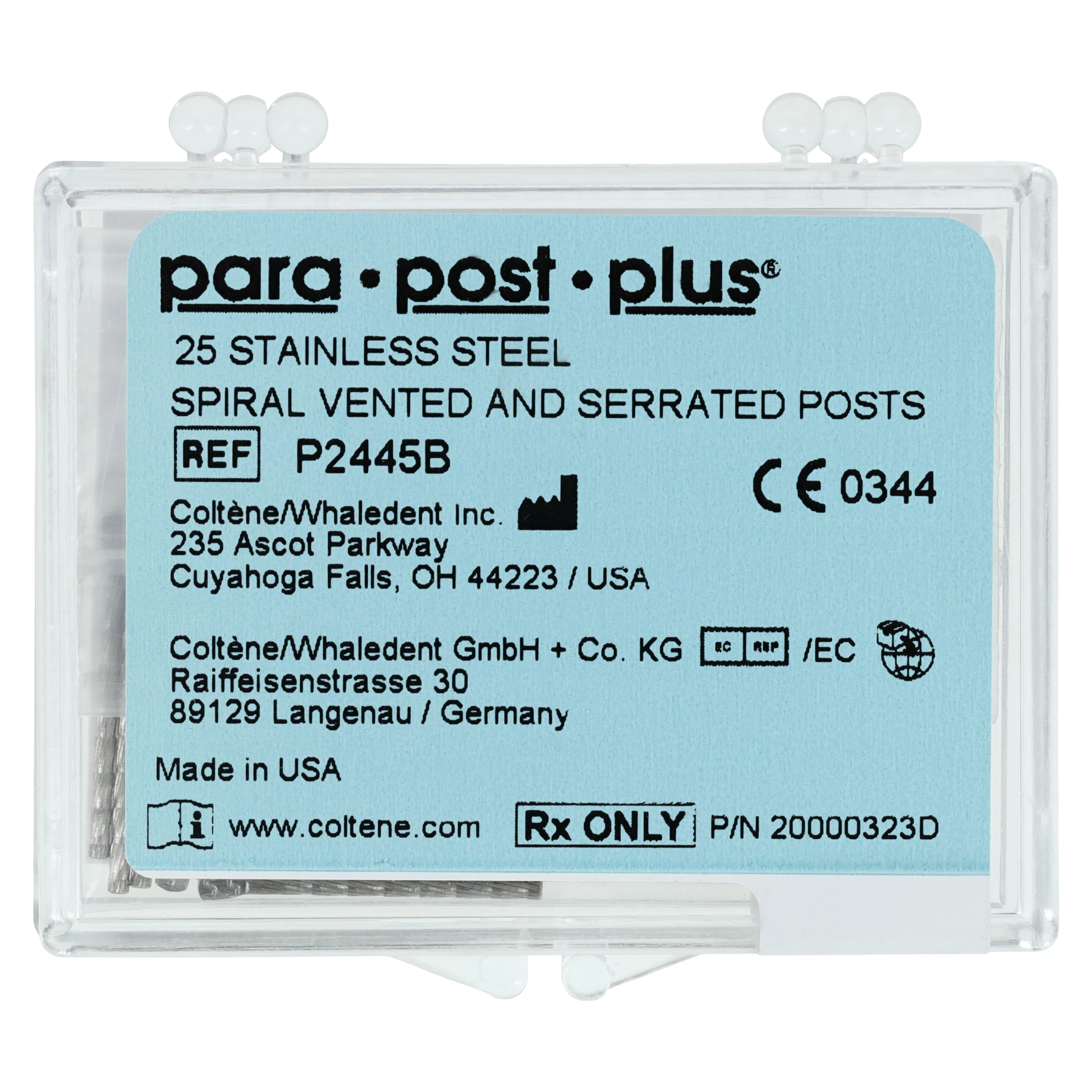 ParaPost Plus Stainless Steel Endodontic Posts, Size 5, .050" (1.25 mm), Red, Bulk Refill, 25/Pk, P244-5B - ParaPost Plus Posts, Stainless Steel, Bulk, Red, 25/Pk, P2445B - Image 1