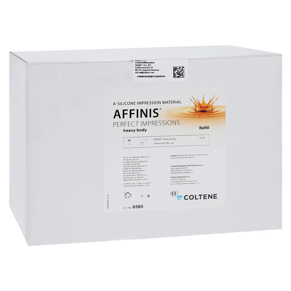 AFFINIS® VPS System Impression Material 75 Heavy Body Regular Set 75ml Bulk Pack of 20, C6585 - AFFINIS® VPS System Impression Material 75 Heavy Body Regular Set 75ml Bulk Pack of 20 - Image 1