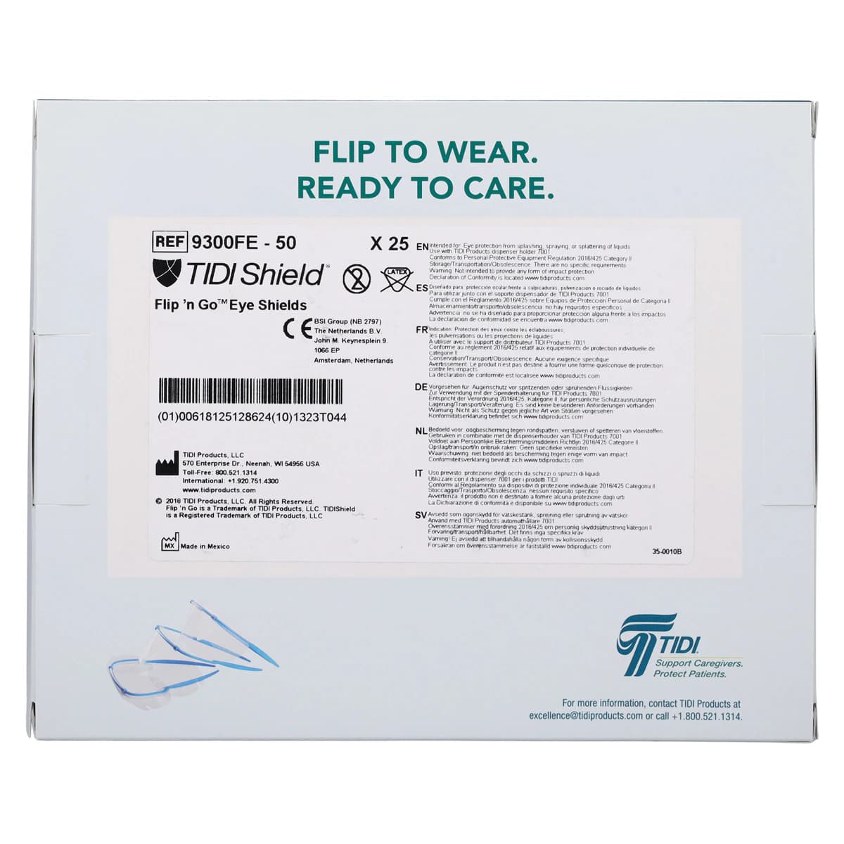 TidiShield Flip 'N Go (FlipEase) Disposable Eye Shields, Assorted Colors, Latex-Free, 25/Box, 9300FE-50 thumbnail 3