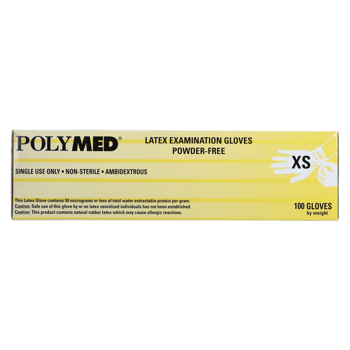 Polymed Powder-Free Latex Exam Gloves, X-Small, White, 100/Bx, PM101 thumbnail 3