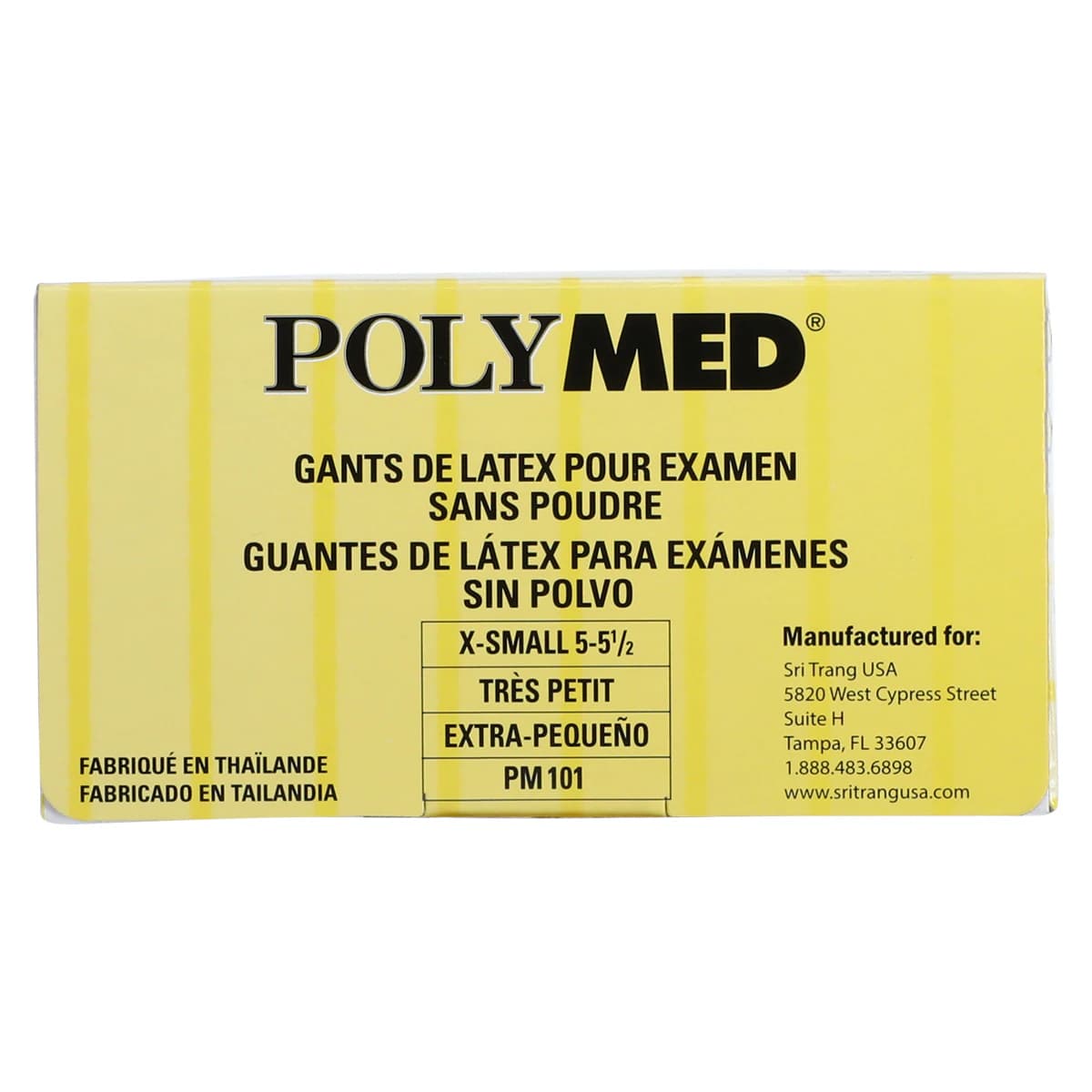 Polymed Powder-Free Latex Exam Gloves, X-Small, White, 100/Bx, PM101 thumbnail 4