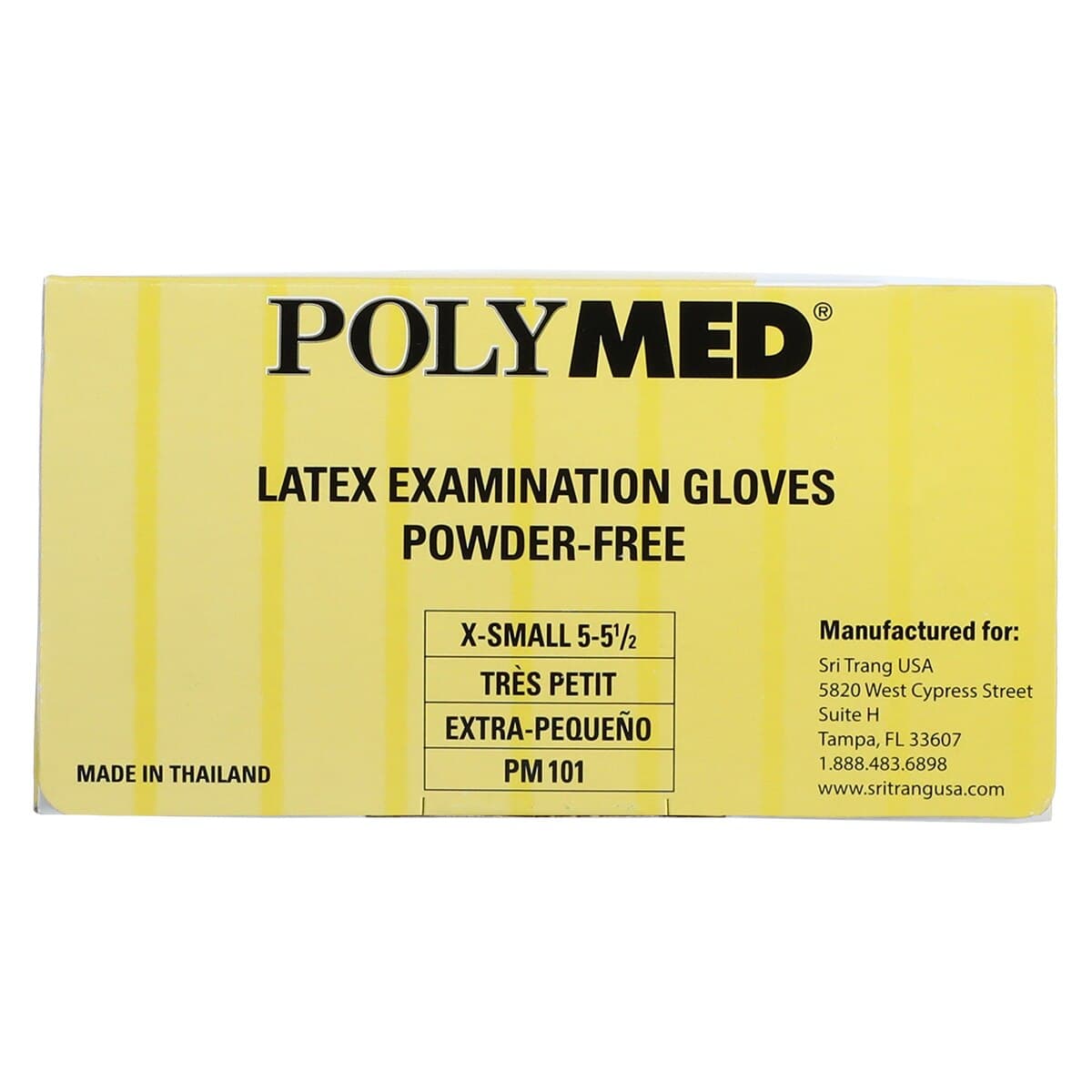 Polymed Powder-Free Latex Exam Gloves, X-Small, White, 100/Bx, PM101 thumbnail 5