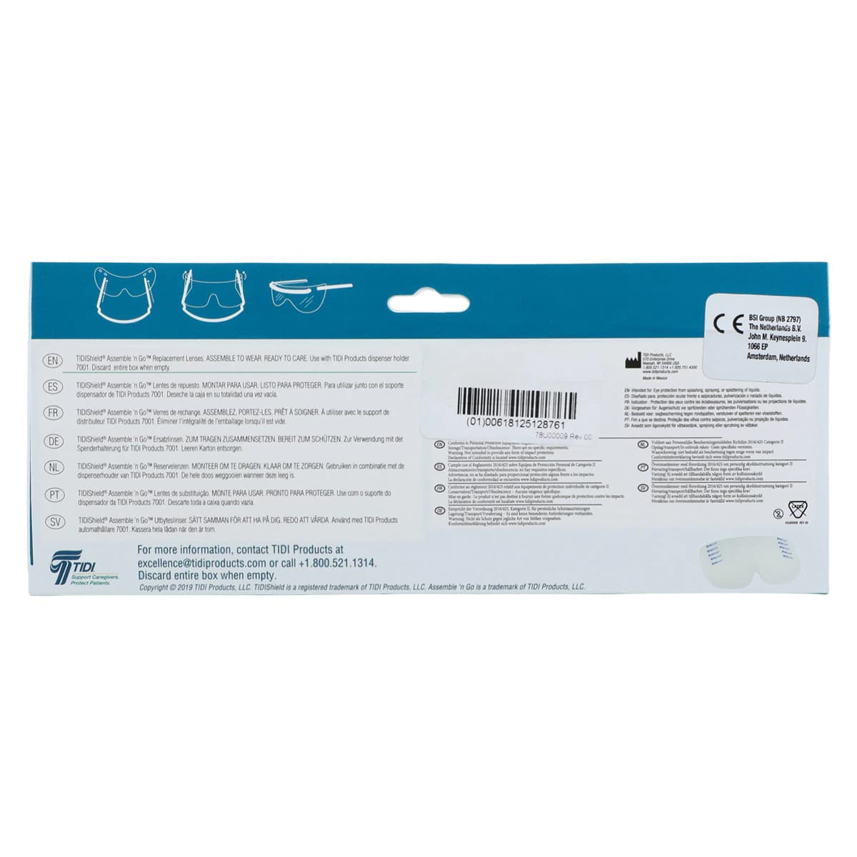 TIDIShield Assemble 'N Go Eye Shield Replacement Lenses, Clear, Disposable, Non-Sterile, 100/Bx, 9210-100 thumbnail 5