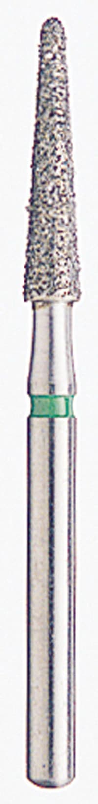 BluWhite Diamond™ Bur FG #776C, Coarse, Green Ring, Cone Taper Round End, 1.8 mm Diameter, 8.8 mm Length, 5/Pkg - BluWhite Diamond™ Burs – FG, Coarse, Green, Cone, Taper Round End, 5/Pkg - # 776C, 1.8 mm Diameter, 8.8 mm Length - Image 1