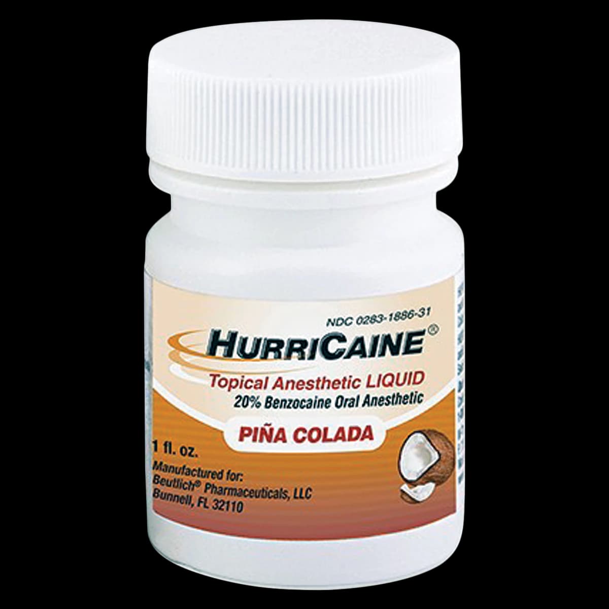 HurriCaine Topical Anesthetic Liquid, Pina Colada, 20% Benzocaine, 1 oz Jar thumbnail 2