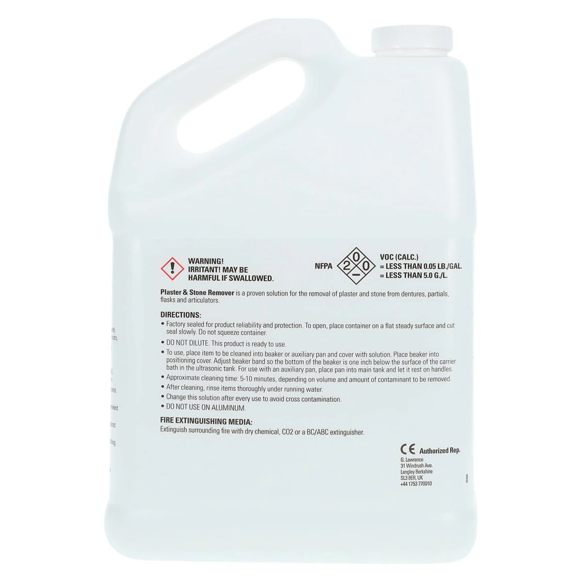 L&R Plaster and Stone Remover Ultrasonic Cleaning Solution, 1 Gallon Bottle, 230 thumbnail 2