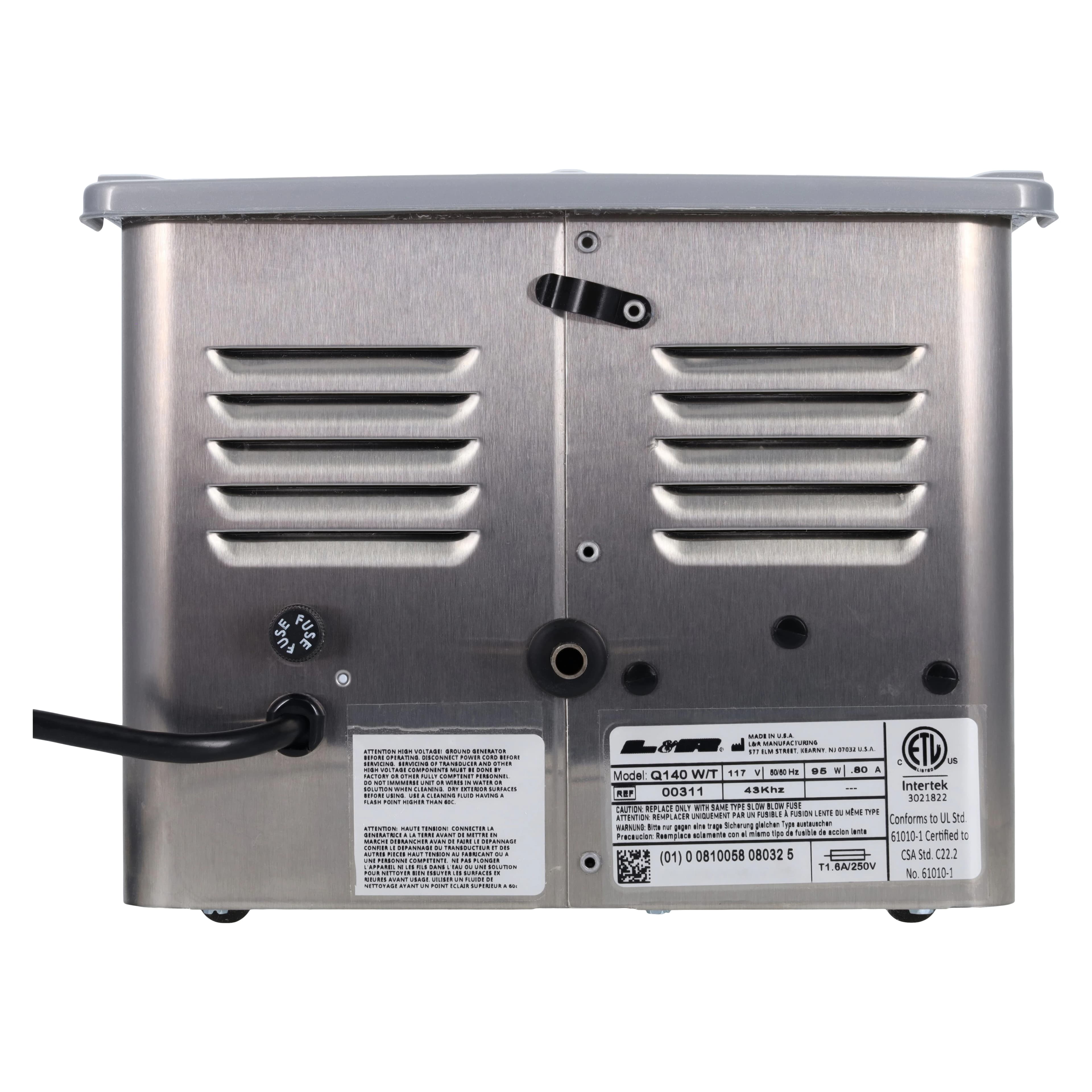 Quantrex 140 Ultrasonic Cleaner with Timer and Drain, 0.85 Gallon (3.2 L), No Heat, 110V, 311 thumbnail 5