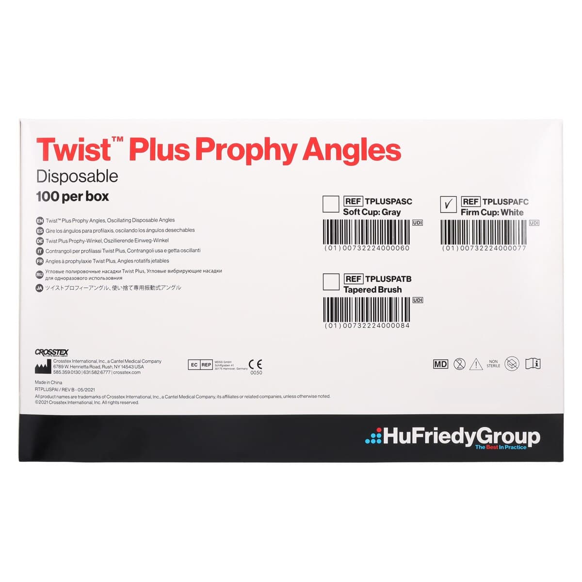 twist plus Oscillating Disposable Prophy Angles, Firm Cup, White, Latex-Free, 100/Box, TPLUSPAFC thumbnail 5