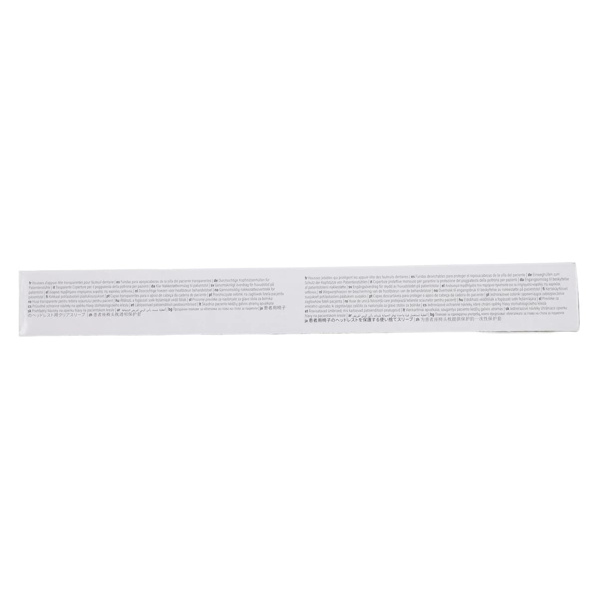 Pinnacle Headrest Covers, 14" x 9.5", Clear Plastic, Disposable, 250/Box, 3514 thumbnail 4