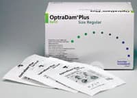 OptraDam Plus Preframed Latex Rubber Dam, Regular, Blue, 50/Box, 627399AN - OptraDam Plus Regular Refill Box of 50 - Image 1