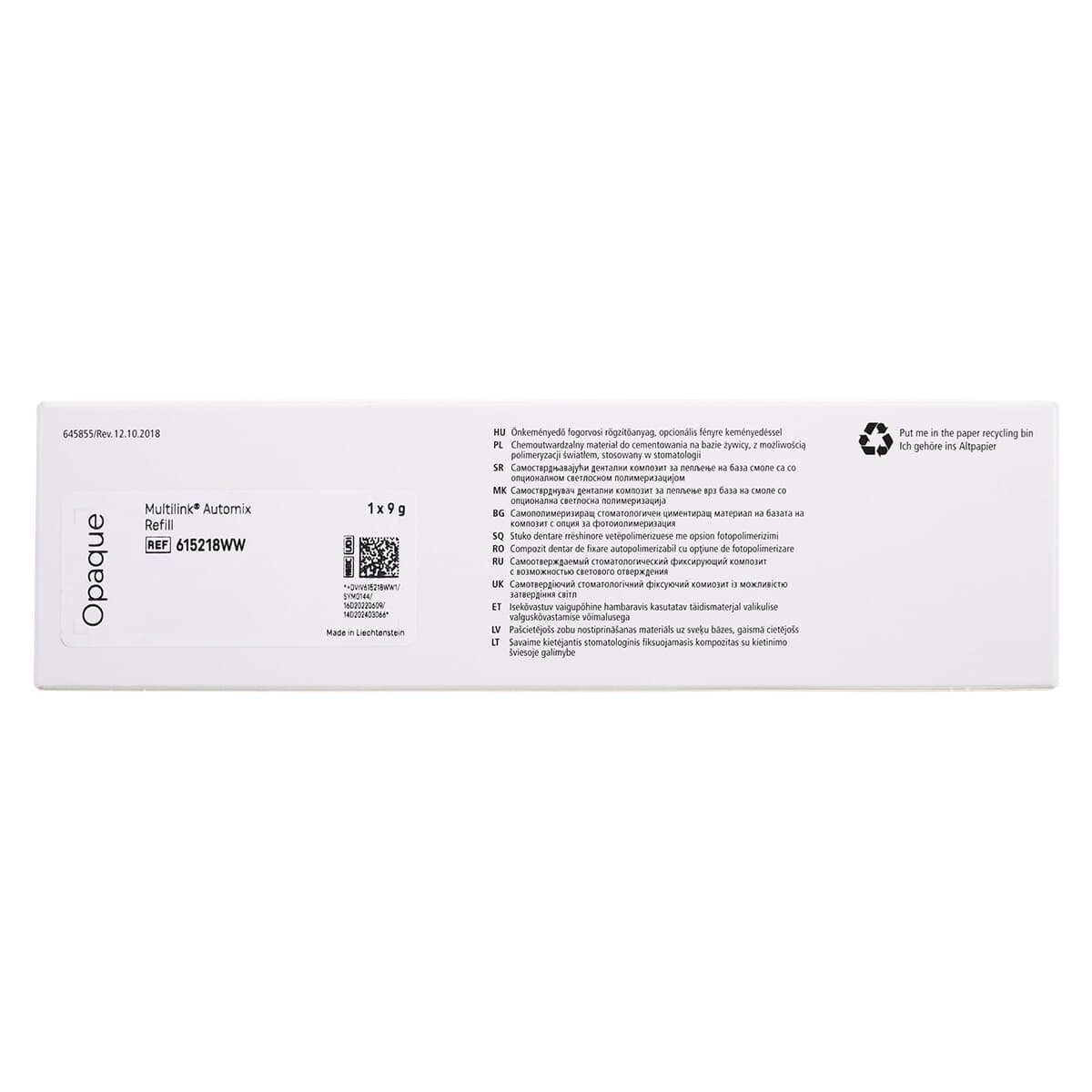 Ivoclar Vivadent Multilink Automix Refill, Opaque, Easy Clean-Up, 9g Syringe with 15 Mixing Tips, 615218WW thumbnail 8
