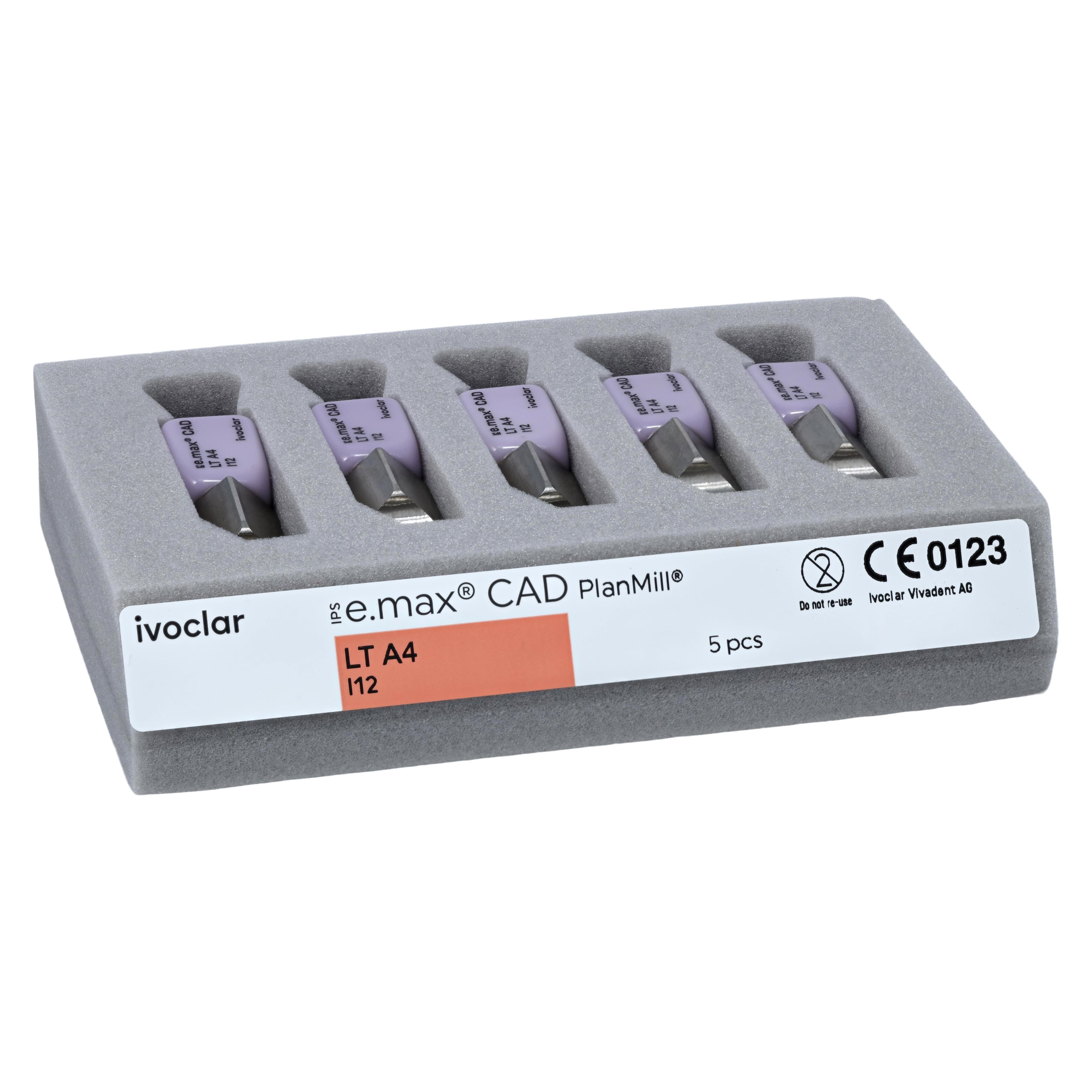 IPS e.max CAD PlanMill LT A4 I12 Milling Blocks, Low Translucency, Shade A4, 5/Box thumbnail 3