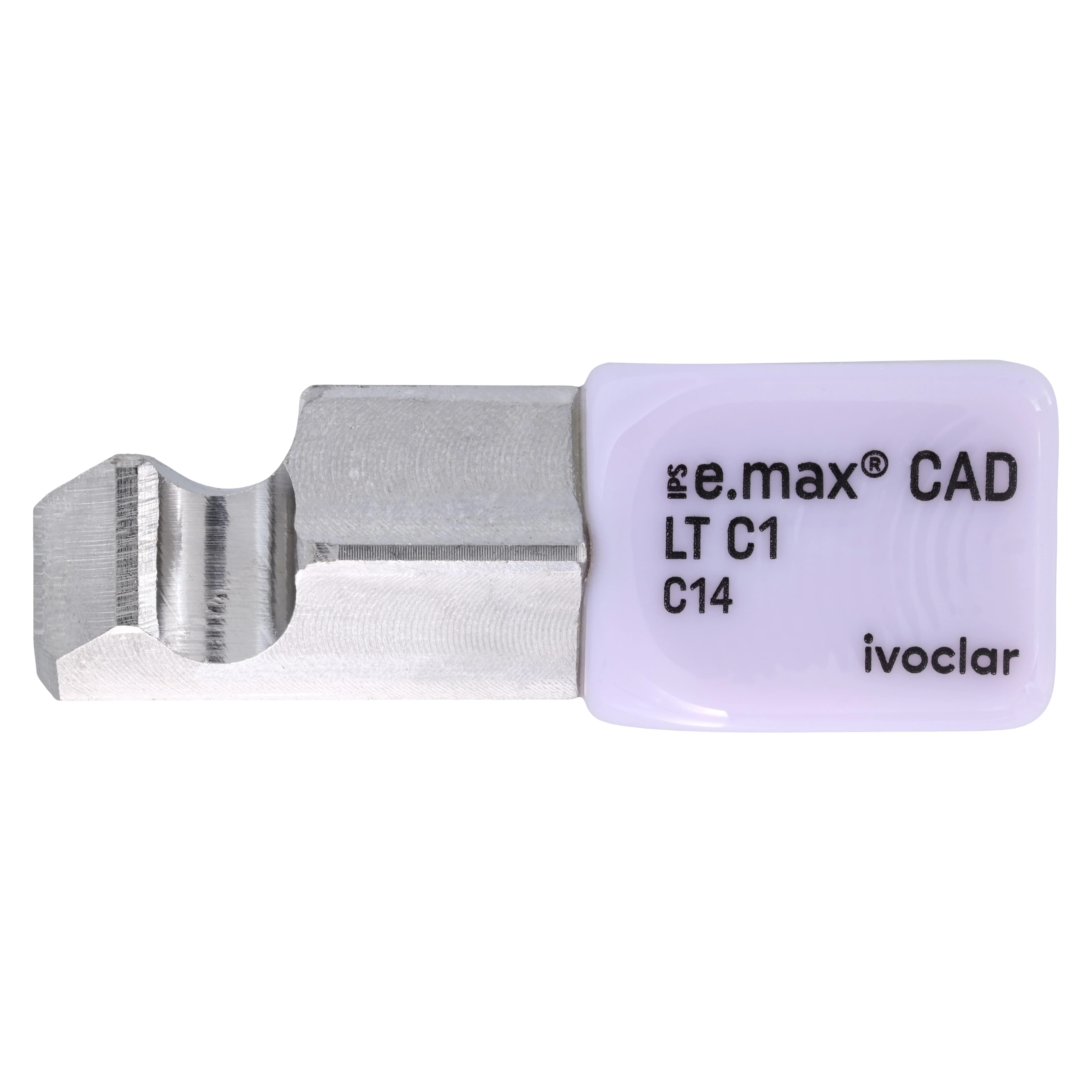 IPS e.max CAD PlanMill Blocks, Low Translucency, Shade C1, Size C14, 5/Box - IPS e.max CAD Blocks PlanMill LT C1 C14 (5) - Image 1