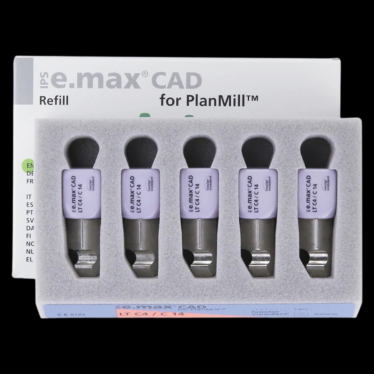 IPS e.max CAD PlanMill Milling Blocks, Low Translucency (LT), Shade C4, Size C14, 5/Box thumbnail 2