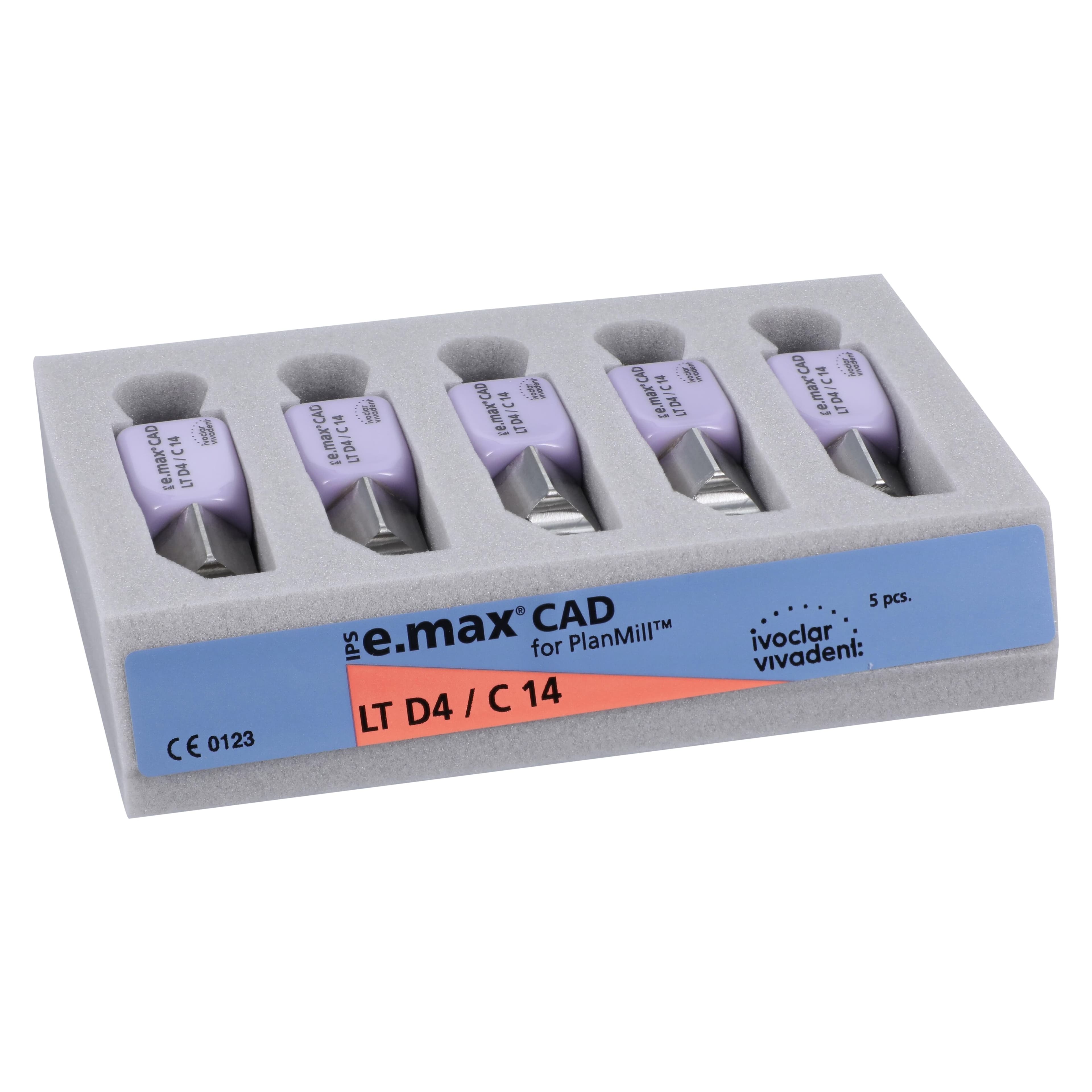 IPS e.max CAD PlanMill LT D4 C14 Milling Blocks, Low Translucency, Shade D4, 5/Box thumbnail 3