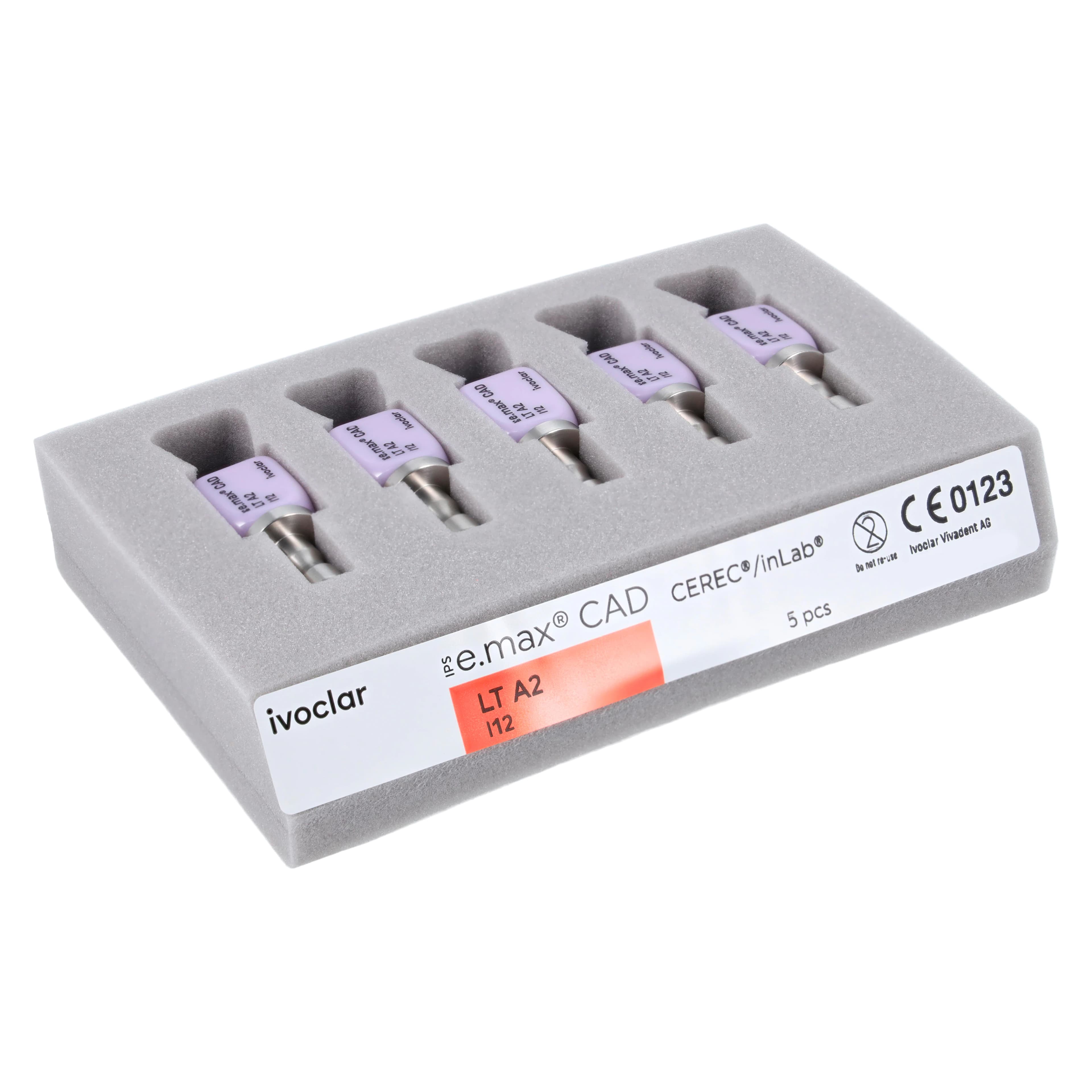 IPS e.max CAD LT (Low Translucency) Milling Blocks, Size I12, Shade A2, 5/Pkg thumbnail 8