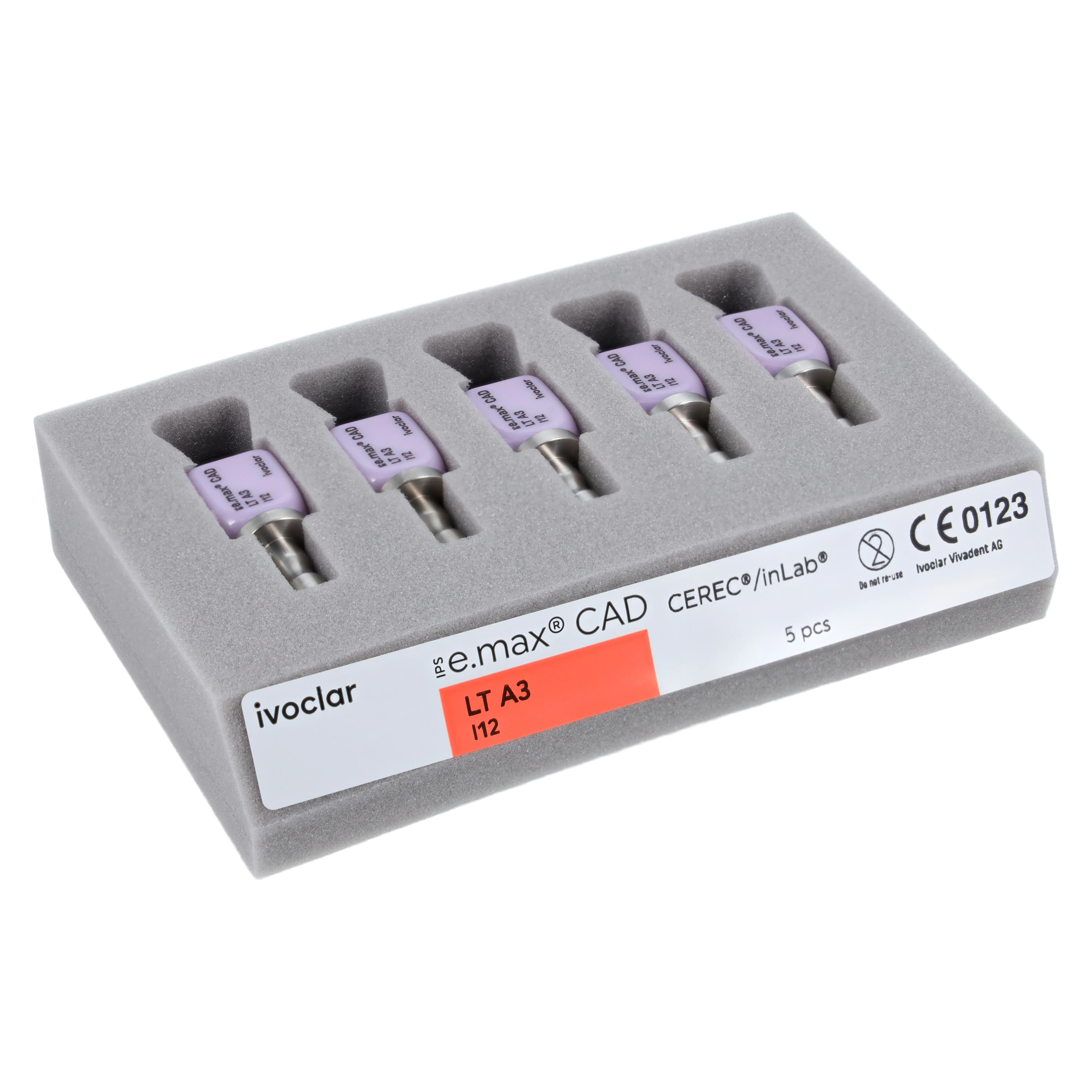 IPS e.max CAD LT (Low Translucency) Milling Blocks, Size I12, Shade A3, 5/Box thumbnail 8