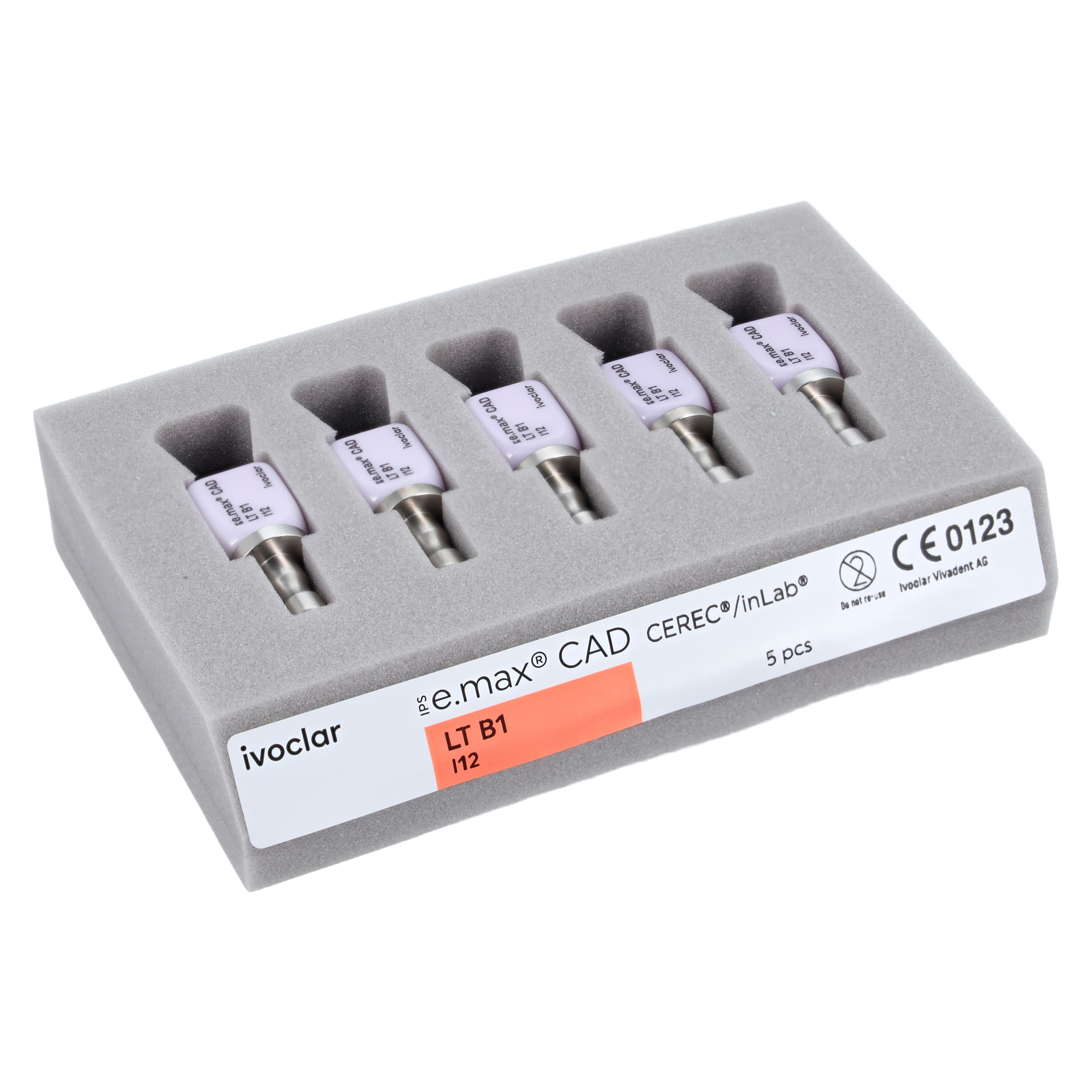 IPS e.max CAD CEREC/inLab LT Milling Block, Shade B1, Size I12, Low Translucency, 5/Pkg thumbnail 8