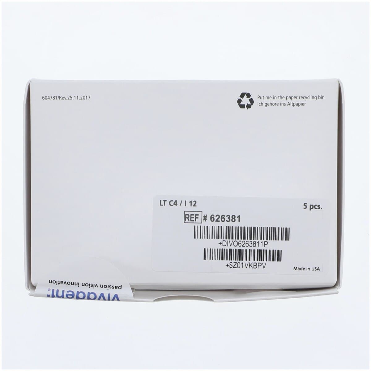 IPS e.max CAD LT (Low Translucency) Milling Blocks, Size I12, Shade C4, 5/Box thumbnail 7