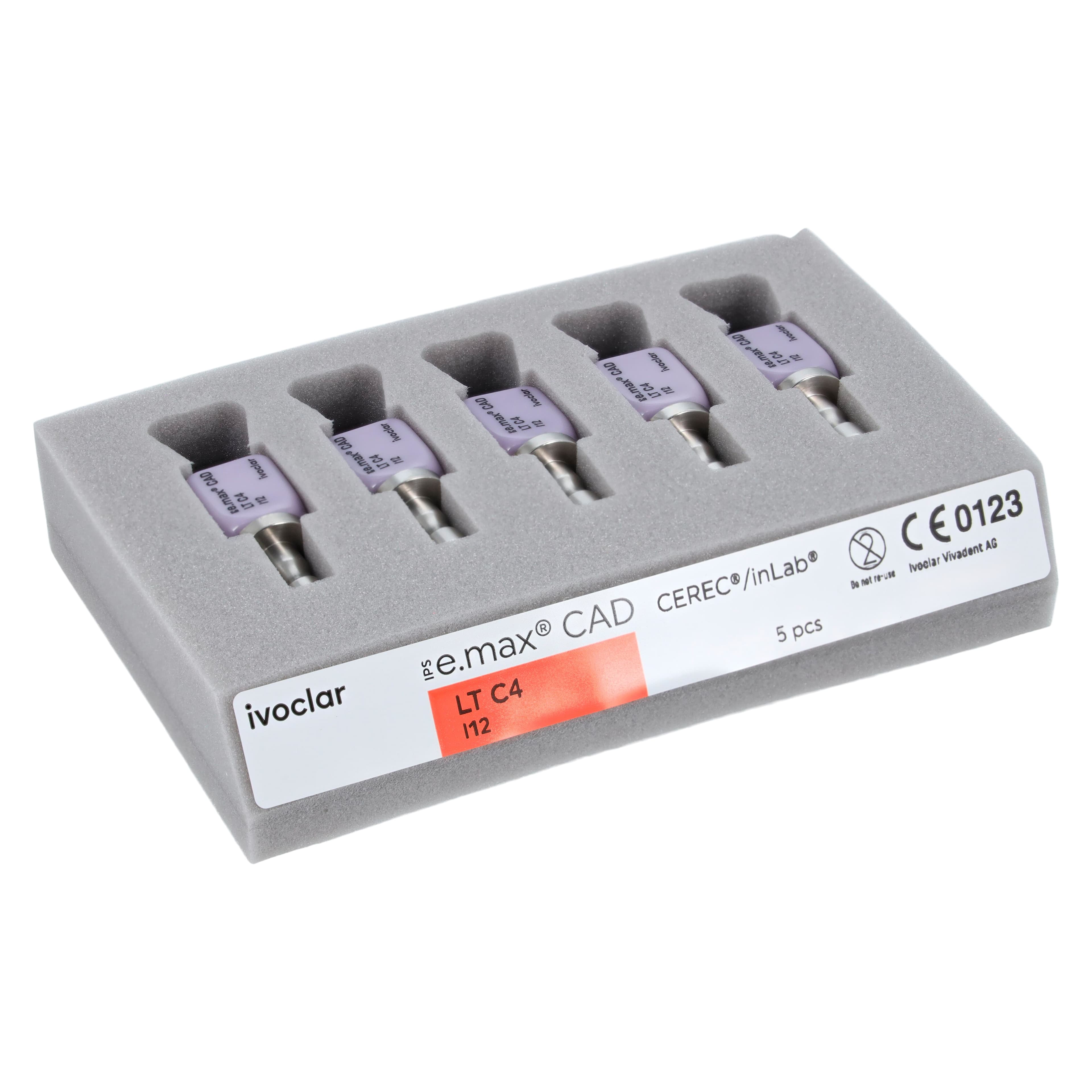 IPS e.max CAD LT (Low Translucency) Milling Blocks, Size I12, Shade C4, 5/Box thumbnail 3