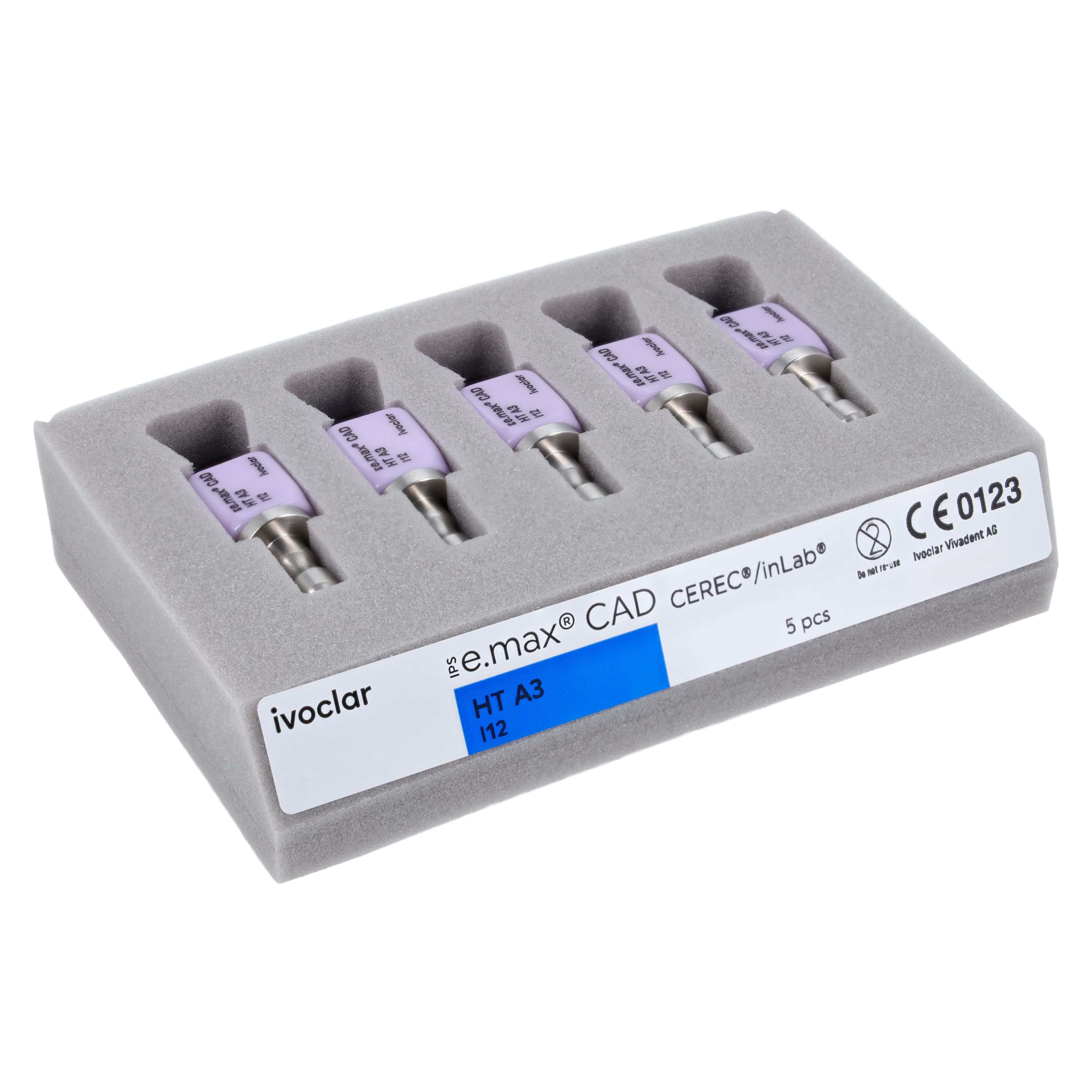 IPS e.max CAD HT CEREC/inLab Milling Blocks, Size I12, Shade A3, 5/Box thumbnail 3
