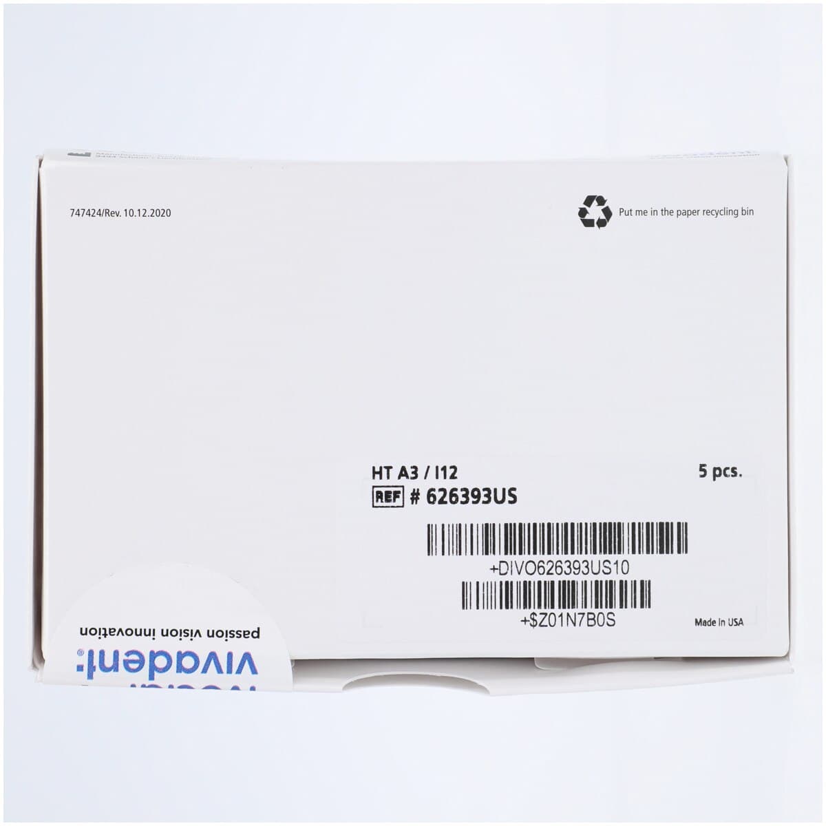 IPS e.max CAD HT CEREC/inLab Milling Blocks, Size I12, Shade A3, 5/Box thumbnail 4