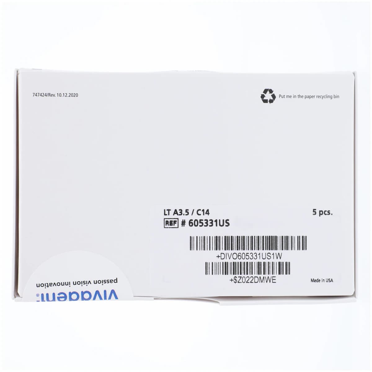 IPS e.max CAD LT (Low Translucency) Milling Blocks, Size C14, Shade A3.5, 5/Box thumbnail 8