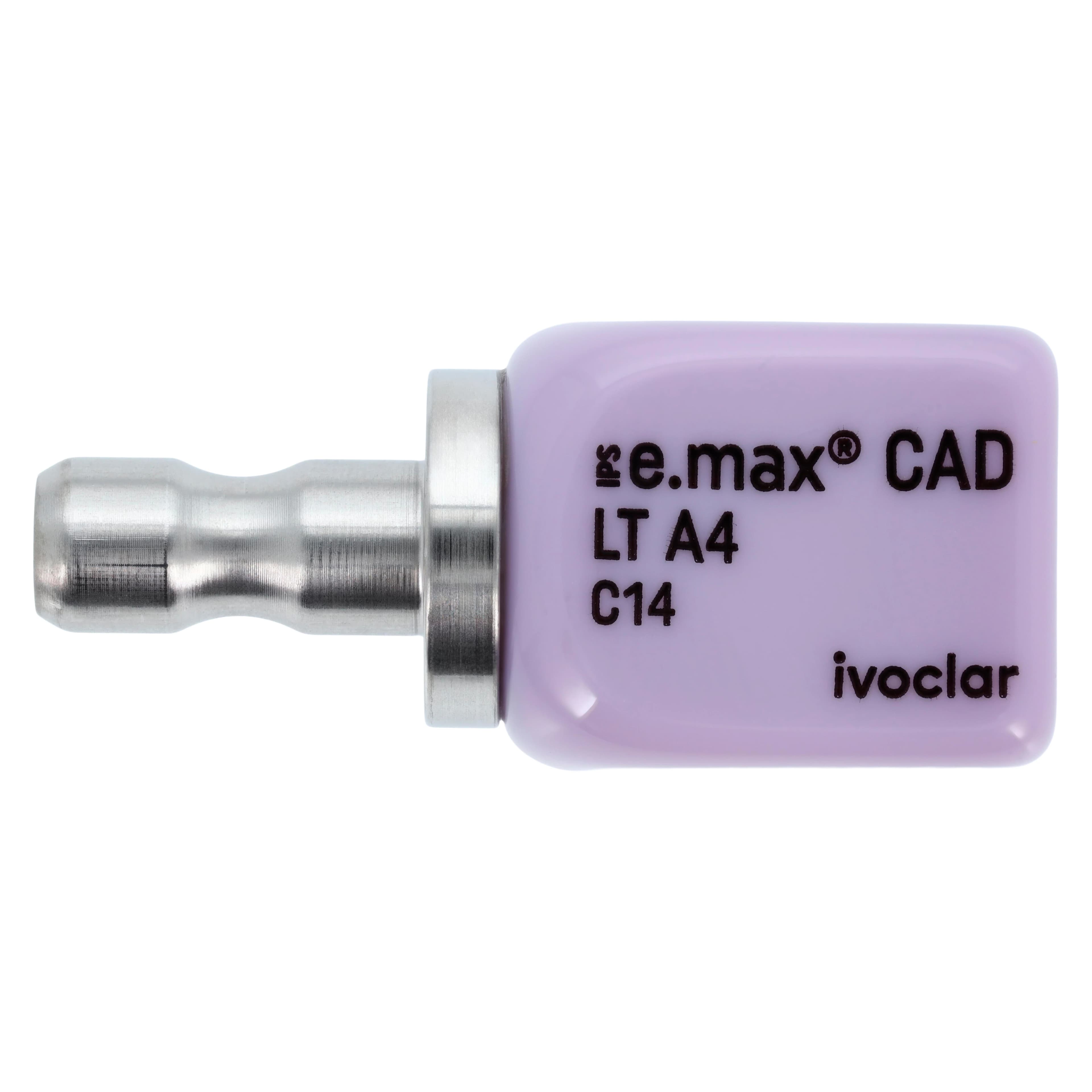 IPS e.max CAD LT (Low Translucency) Milling Blocks, Shade A4, Size C14, for CEREC/inLab, 5/Pkg - IPS e.max CAD CEREC/inLab LT A4 C14 (5) - Image 1