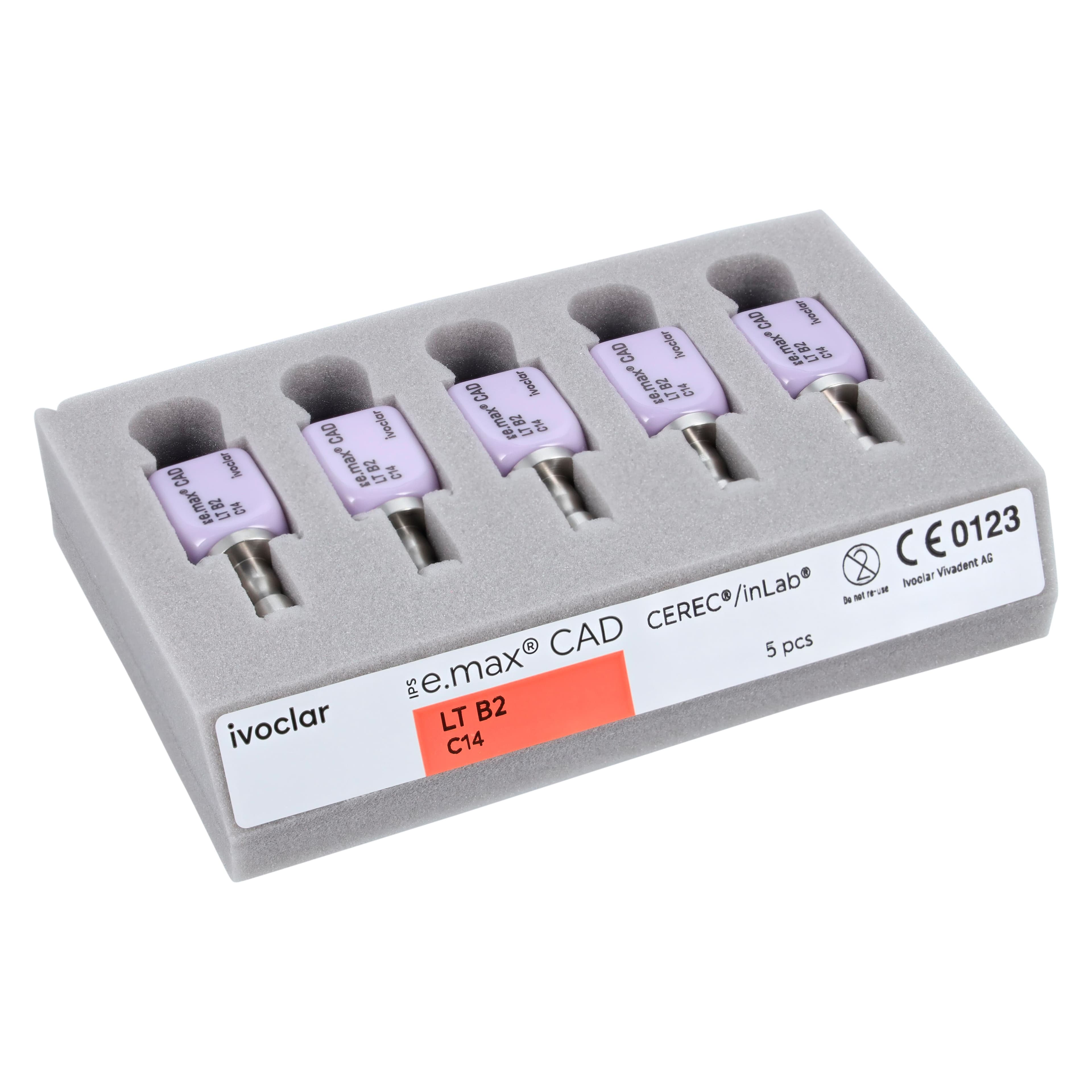 IPS e.max CAD CEREC/inLab LT Milling Blocks, Shade B2, Size C14, Low Translucency, 5/Box thumbnail 8