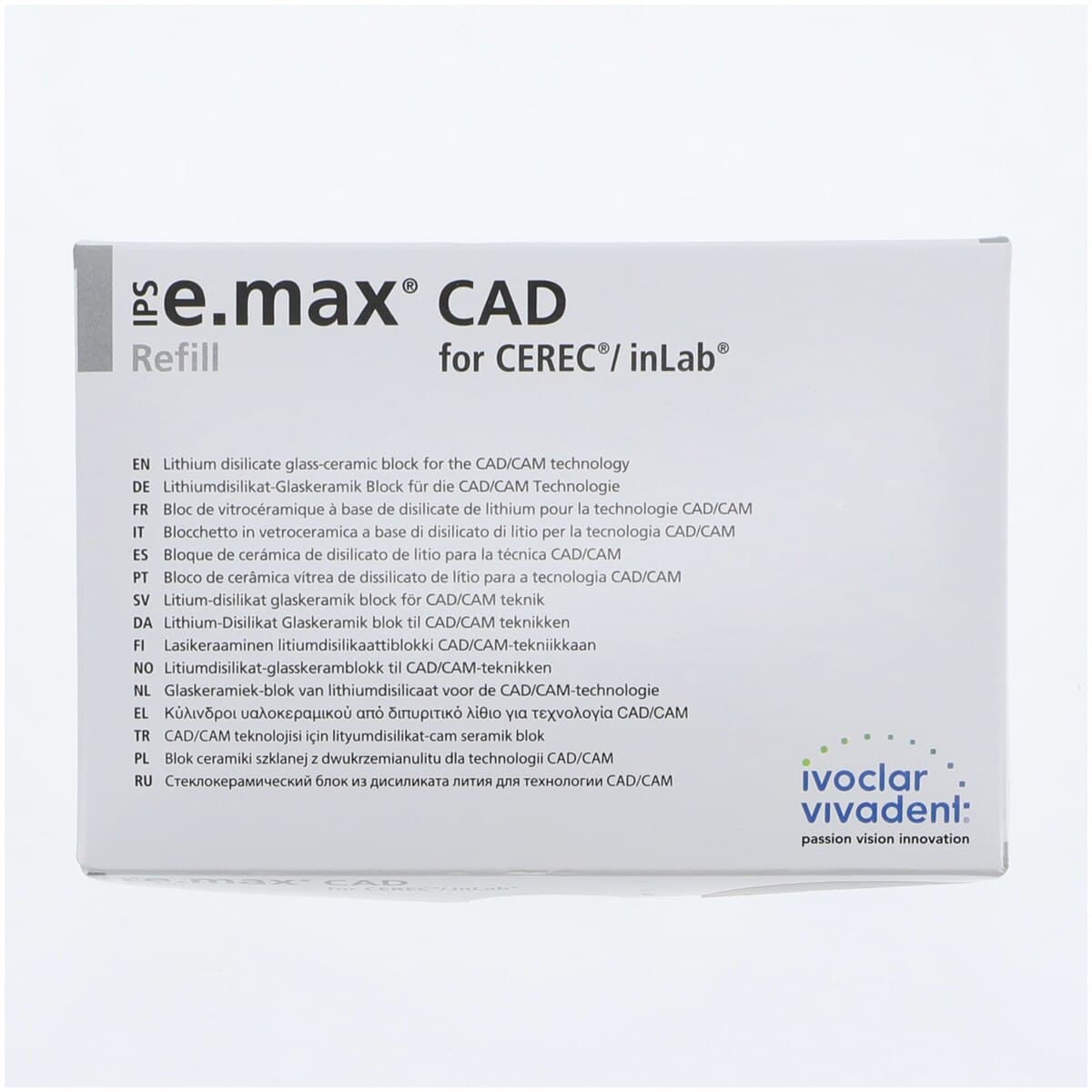 IPS e.max CAD CEREC/inLab LT Milling Blocks, Shade B2, Size C14, Low Translucency, 5/Box thumbnail 2