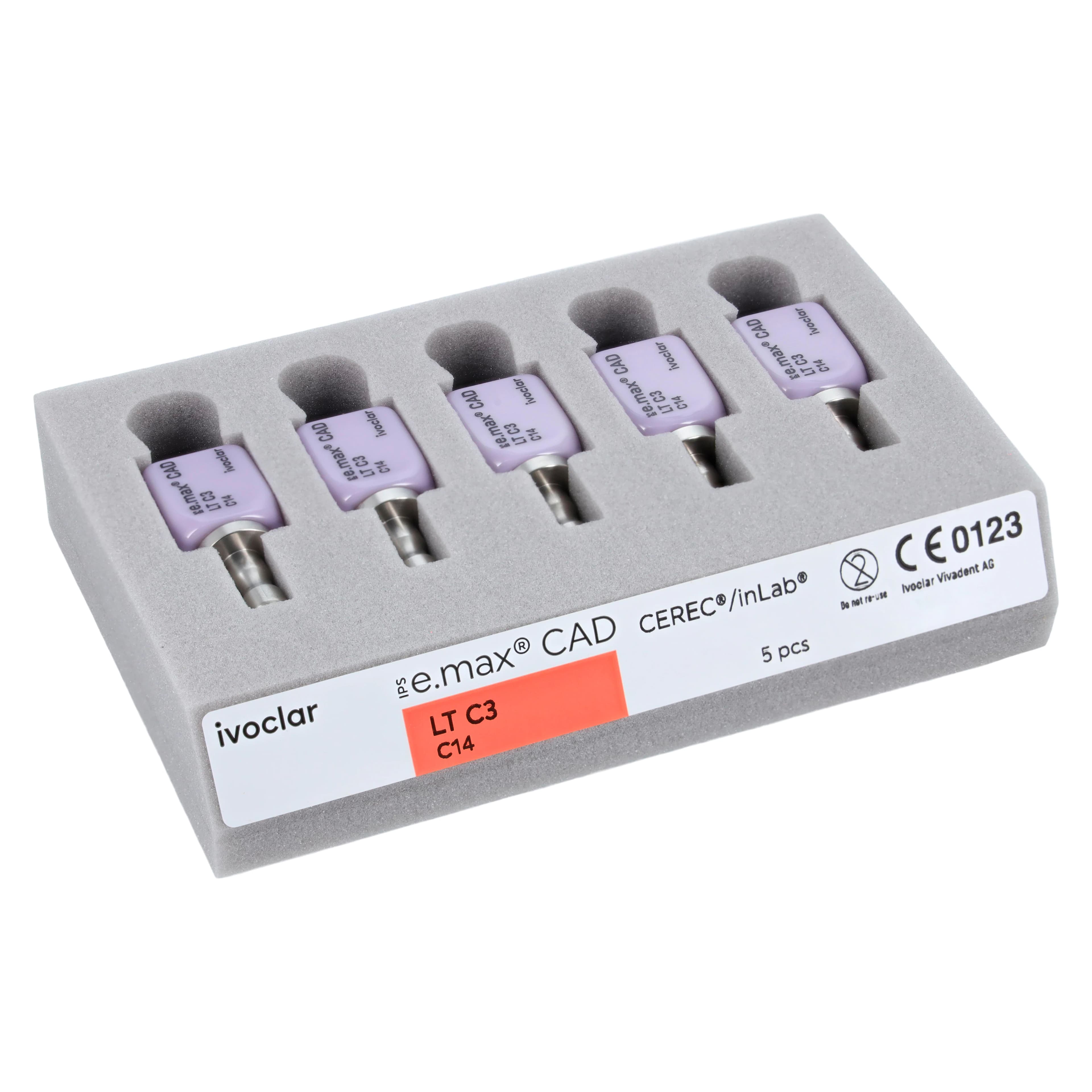 IPS e.max CAD LT (Low Translucency) Milling Blocks, Shade C3, Size C14, for CEREC/inLab, 5/Pkg thumbnail 10