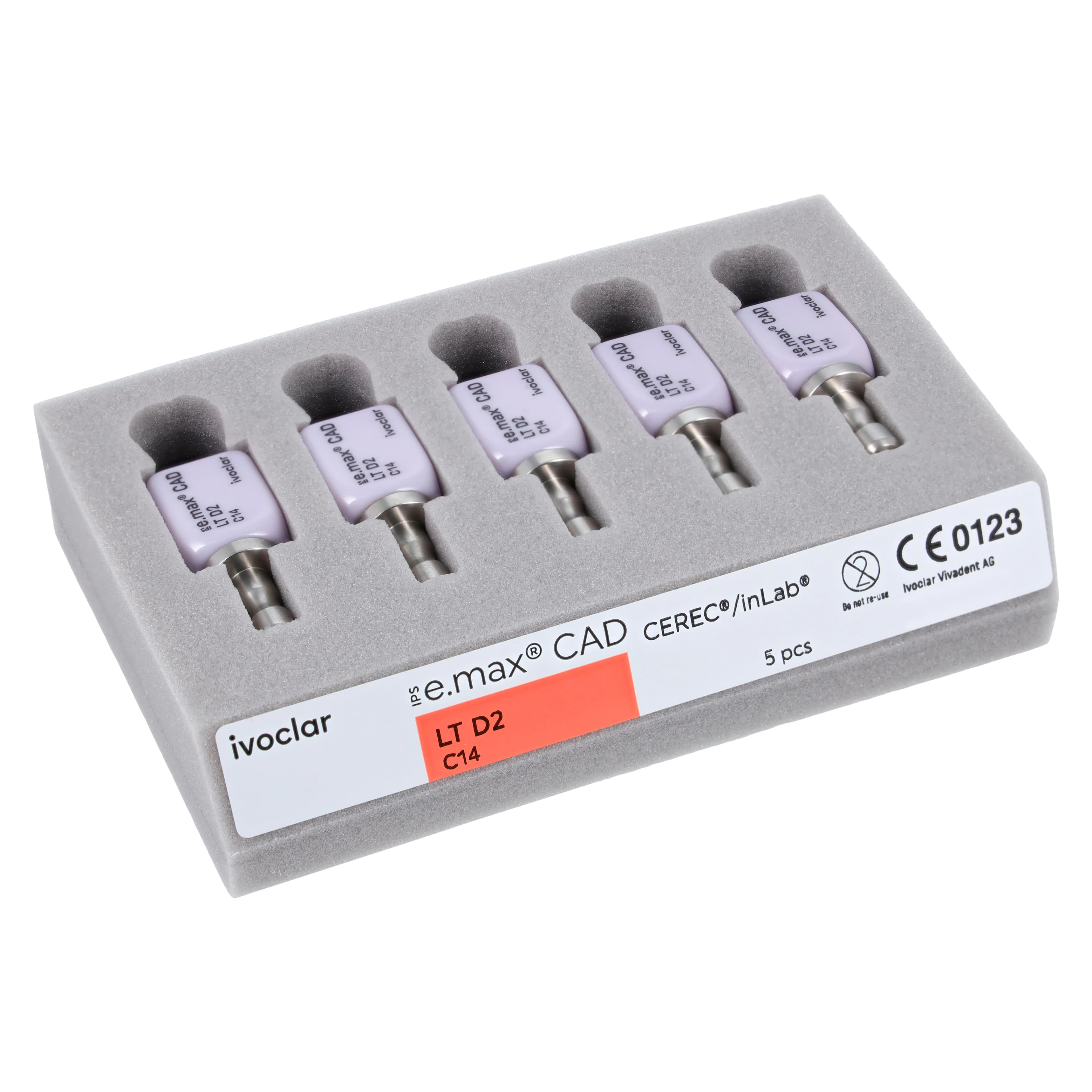 IPS e.max CAD LT (Low Translucency) Milling Blocks, Size C14, Shade D2, for CEREC/inLab, 5/Box thumbnail 9